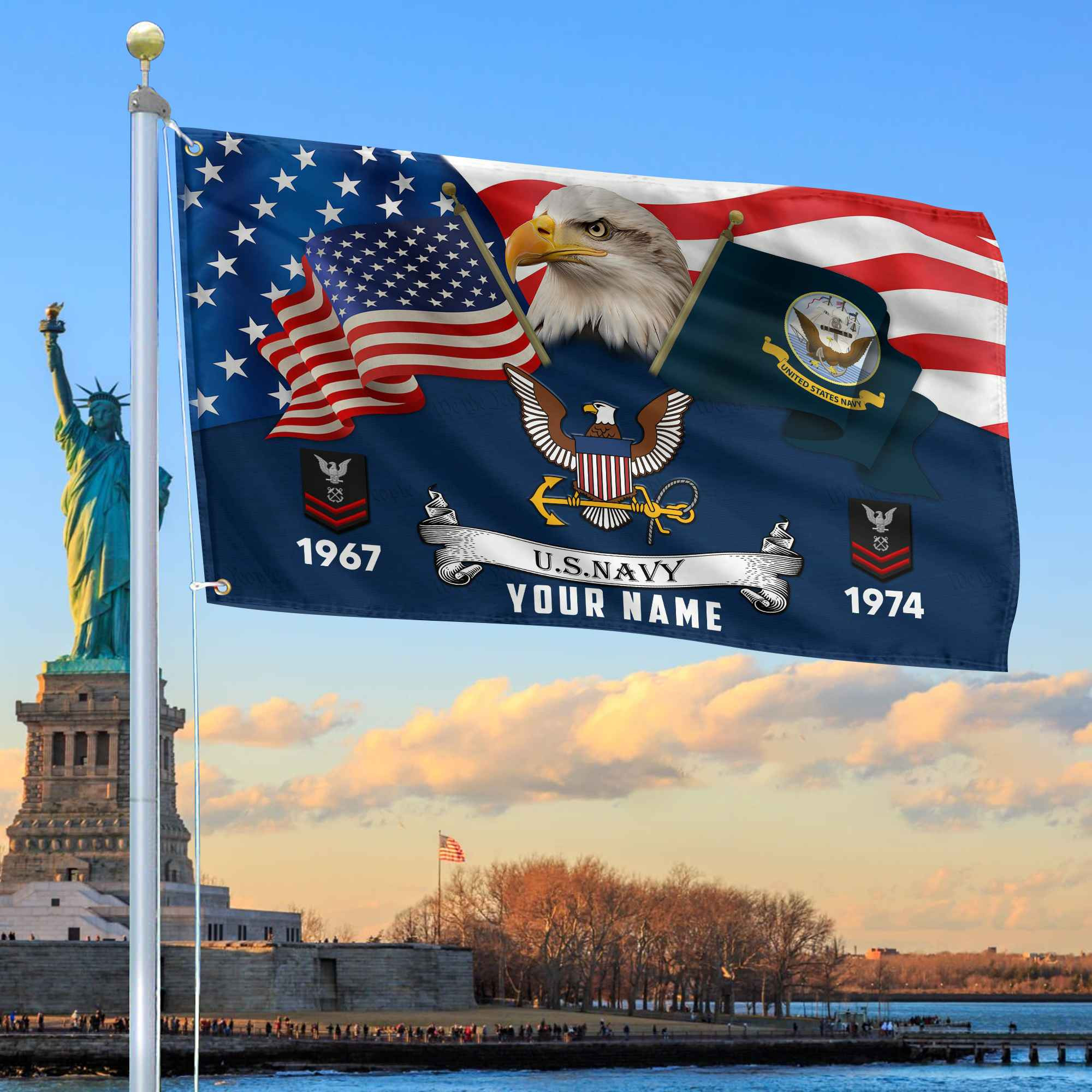Premium Custom US Navy Grommet Flag VPVC105302, Gifts For Navy Veteran, Best Gifts On Father’s Day, Armed Forces Day, Independence Day, Veterans Day