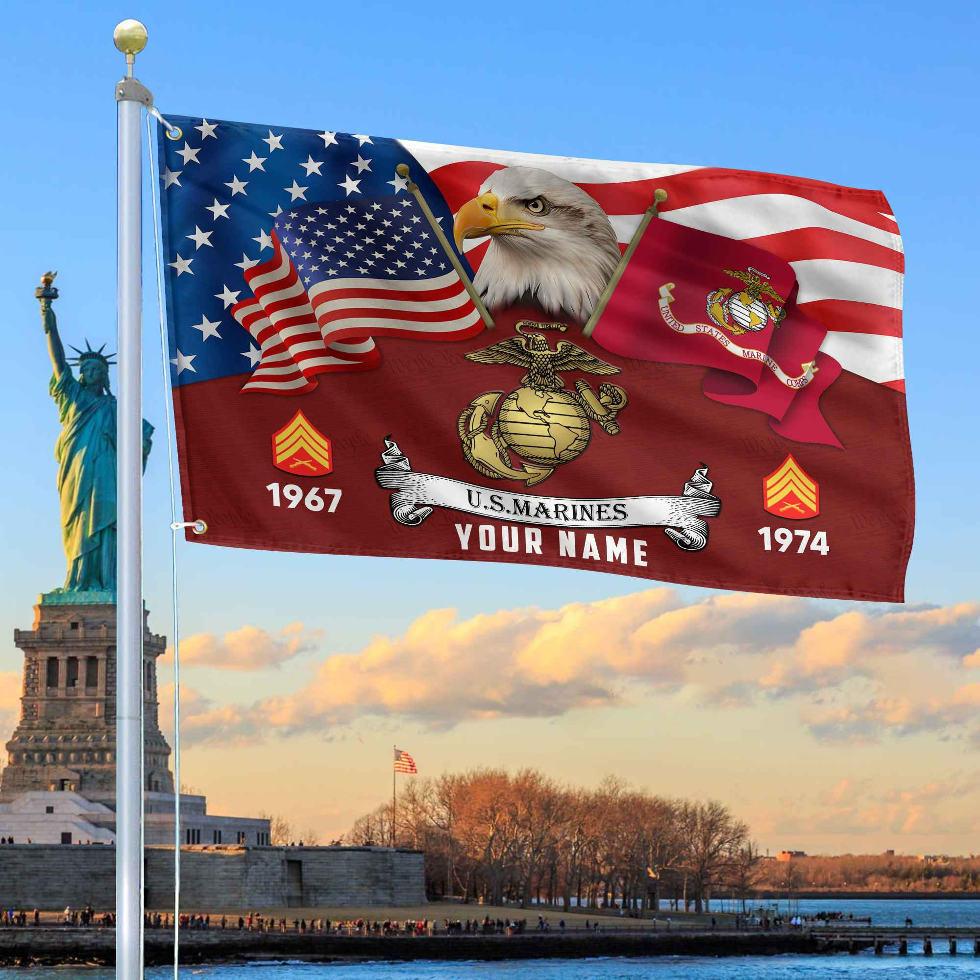 Premium Custom USMC Grommet Flag VPVC105303, Gifts For Marine Veteran, Best Gifts On Father’s Day, Armed Forces Day, Independence Day, Veterans Day