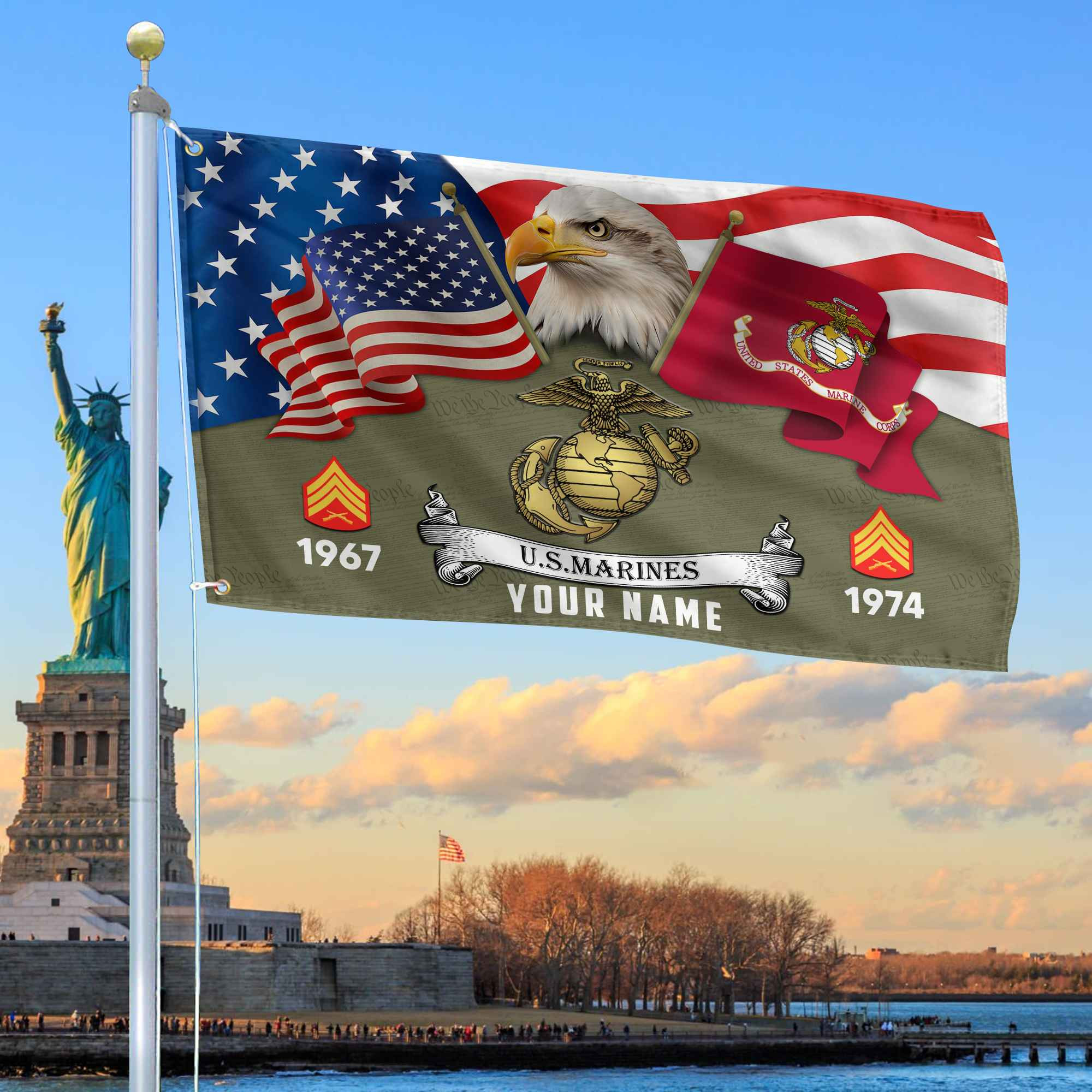 Premium Custom USMC Grommet Flag VPVC105311, Gifts For Marine Veteran, Best Gifts On Father’s Day, Armed Forces Day, Independence Day, Veterans Day