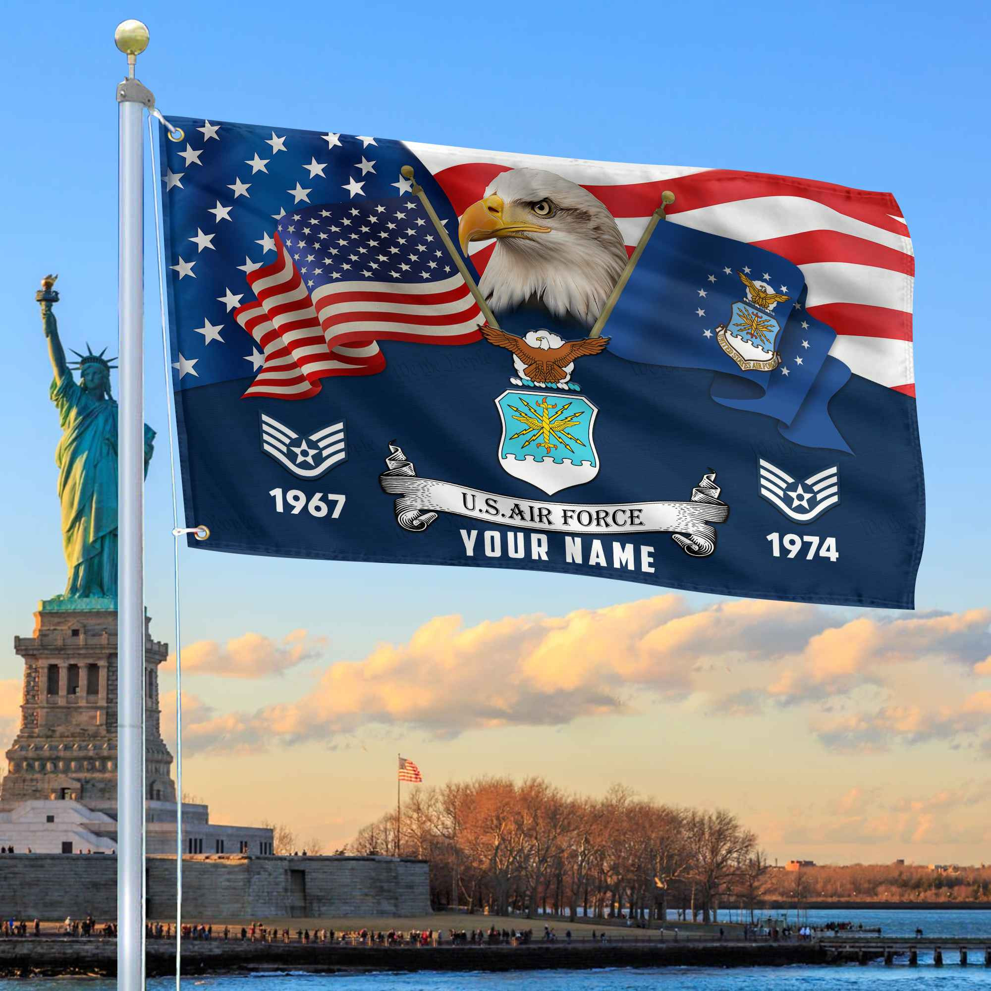 Premium Custom USAF Grommet Flag VPVC105312, Gifts For Air Force Veteran, Best Gifts On Father’s Day, Armed Forces Day, Independence Day, Veterans Day