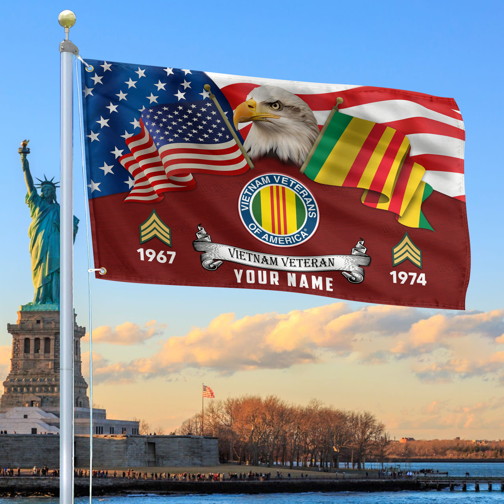 Premium Custom Vietnam Veteran Grommet Flag VPVC105306, Gifts For Vietnam Veteran, Best Gifts On Father’s Day, Armed Forces Day, Independence Day, Veterans Day