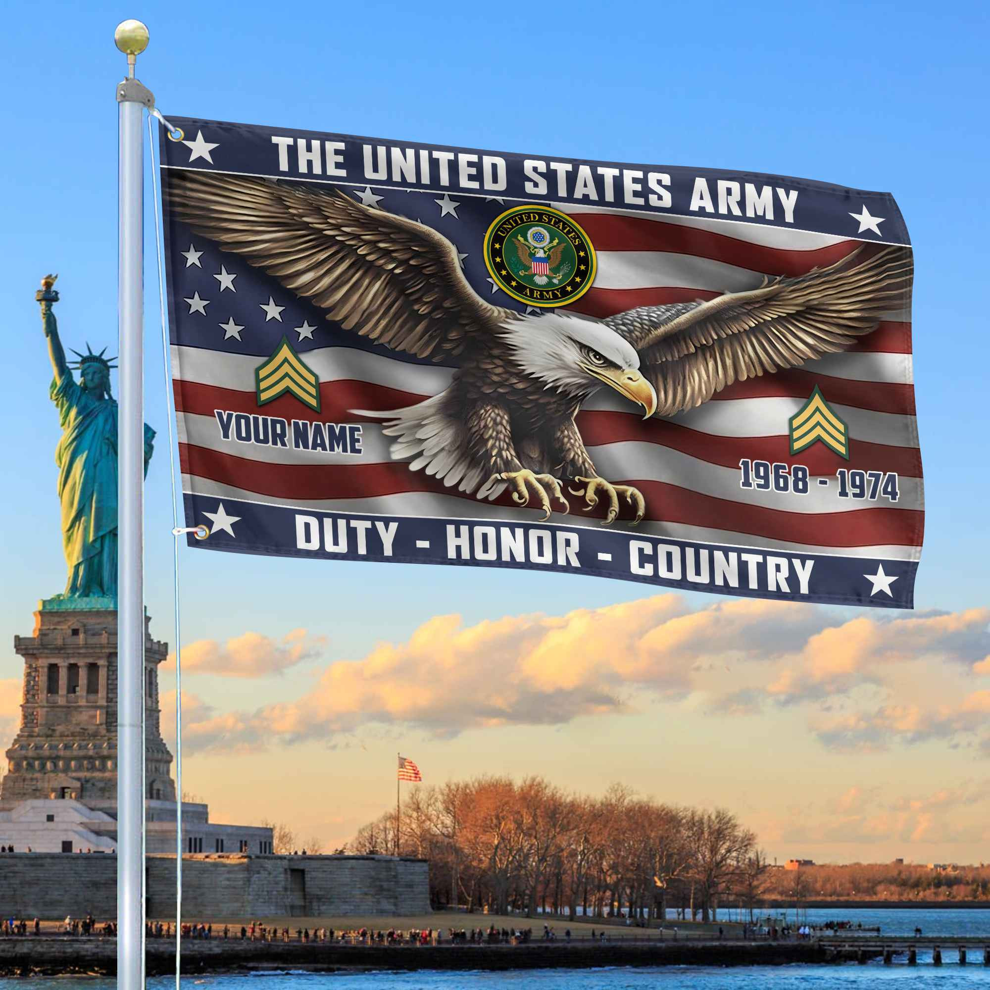 US Army Custom Grommet Flag VPVC105401, Gifts For Army Veteran, Best Gifts On Father’s Day, Armed Forces Day, Independence Day, Veterans Day
