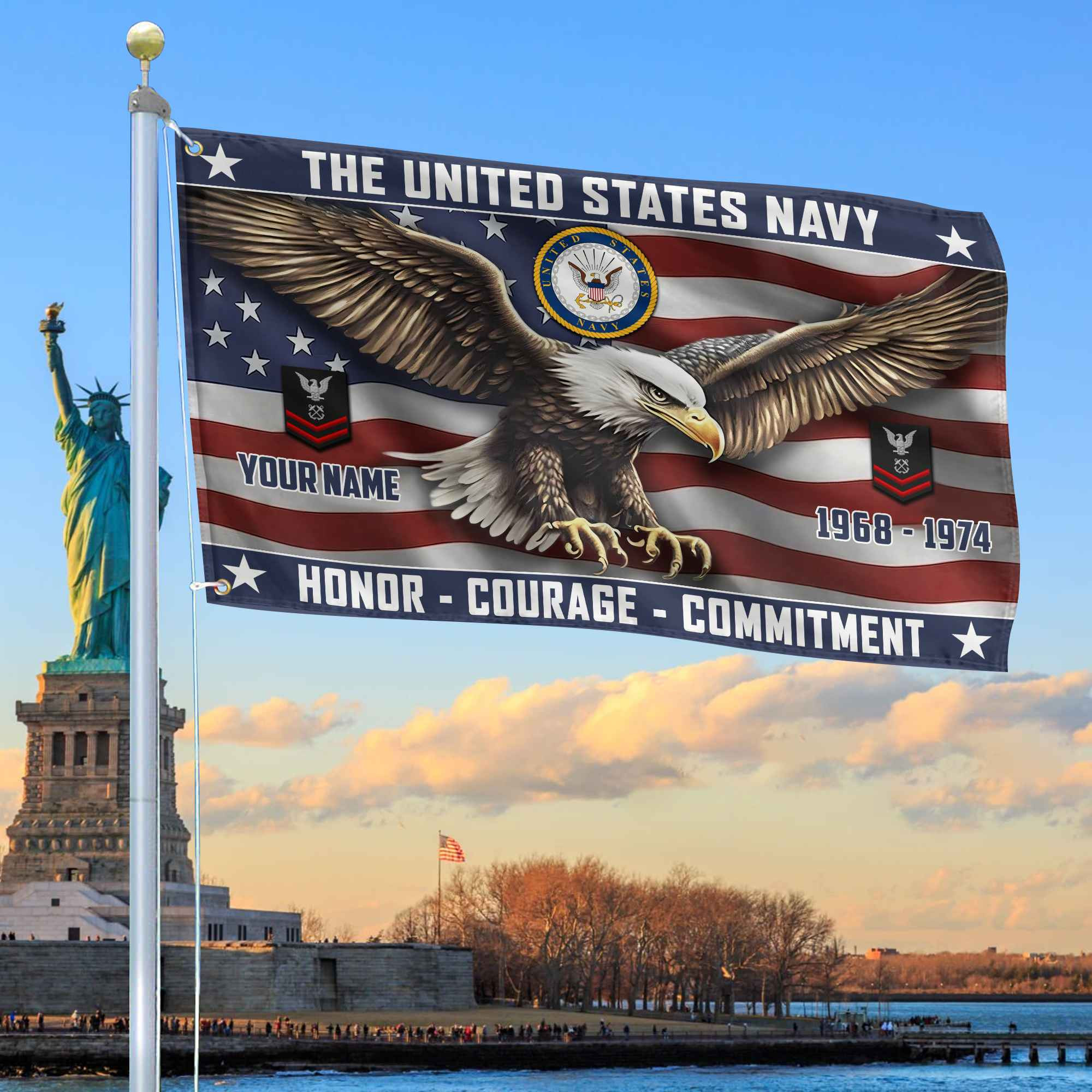 US Navy Custom Grommet Flag VPVC105402, Gifts For Navy Veteran, Best Gifts On Father’s Day, Armed Forces Day, Independence Day, Veterans Day