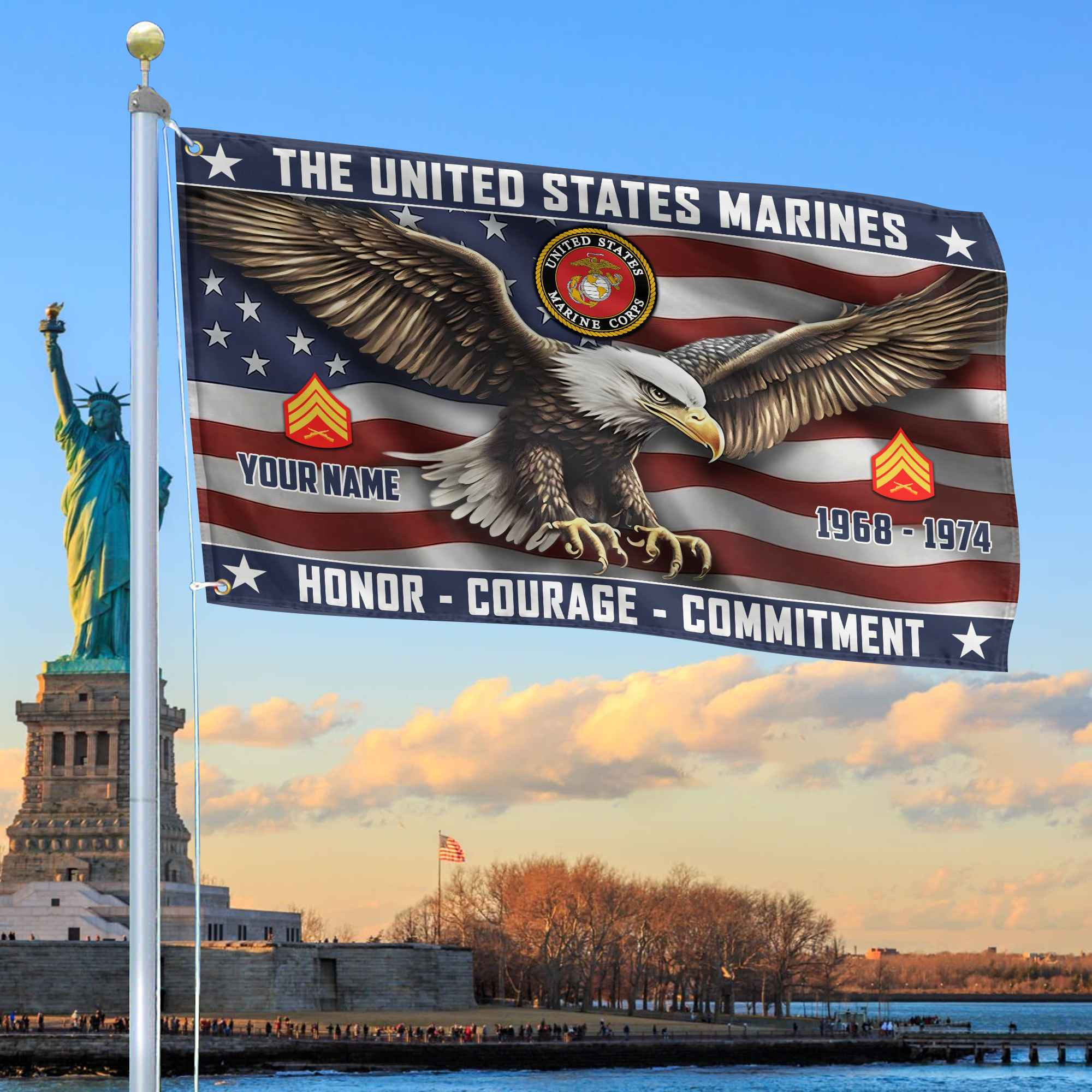 USMC Custom Grommet Flag VPVC105403, Gifts For Marine Veteran, Best Gifts On Father’s Day, Armed Forces Day, Independence Day, Veterans Day
