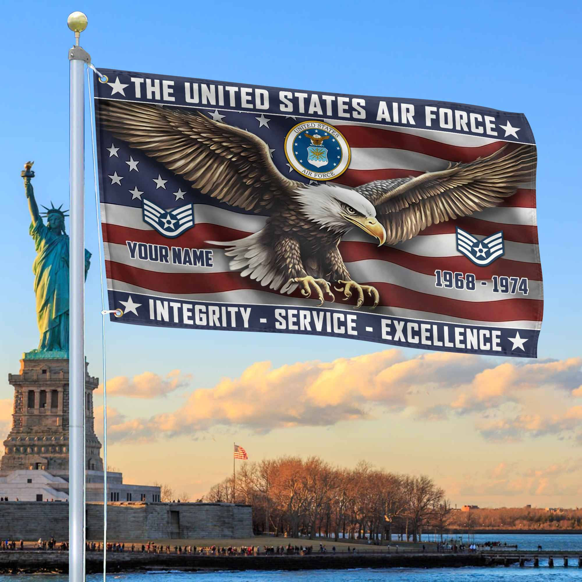 USAF Custom Grommet Flag VPVC105404, Gifts For Air Force Veteran, Best Gifts On Father’s Day, Armed Forces Day, Independence Day, Veterans Day