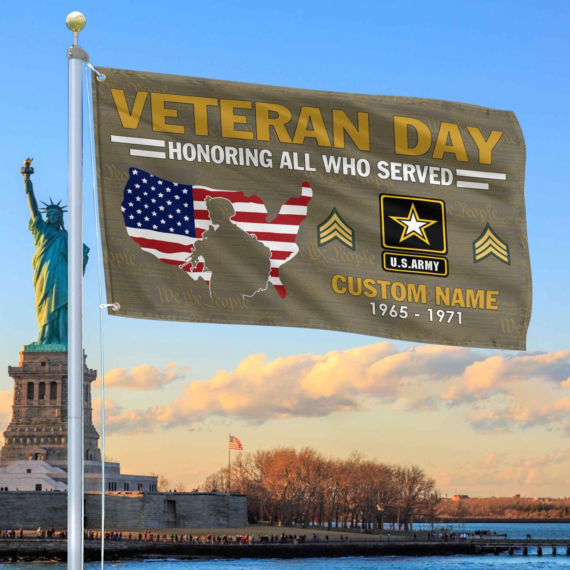 Premium Custom US Army Grommet Flag VPVC105610, Gifts For Army Veteran, Gifts For Dad, For Husband, Best Gifts On Father’s Day, Armed Forces Day, Independence Day, Veterans Day