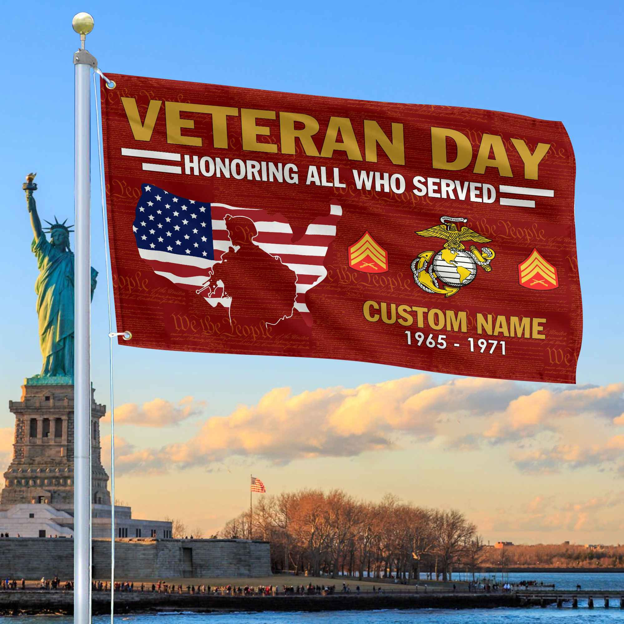 Premium Custom USMC Grommet Flag VPVC105603, Gifts For Marine Veteran, Gifts For Dad, For Husband, Best Gifts On Father’s Day, Armed Forces Day, Independence Day, Veterans Day