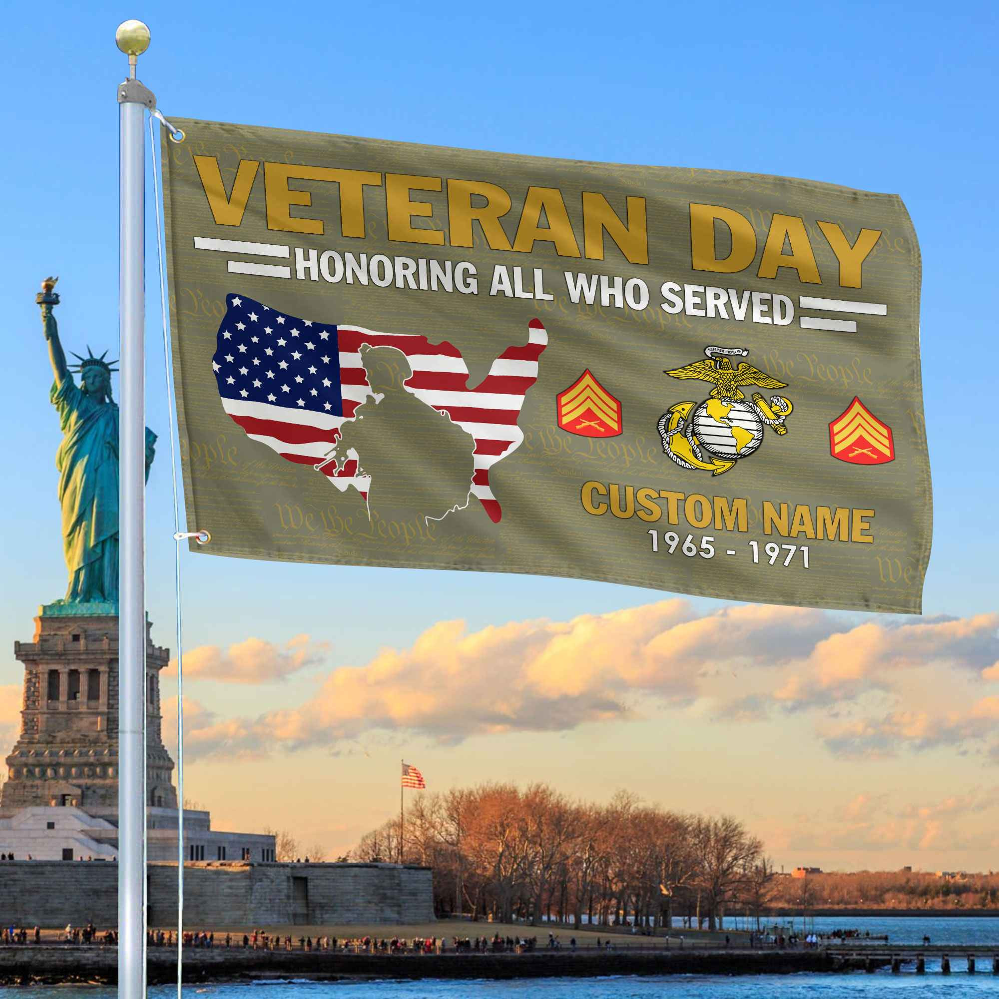 Premium Custom USMC Grommet Flag VPVC105611, Gifts For Marine Veteran, Gifts For Dad, For Husband, Best Gifts On Father’s Day, Armed Forces Day, Independence Day, Veterans Day