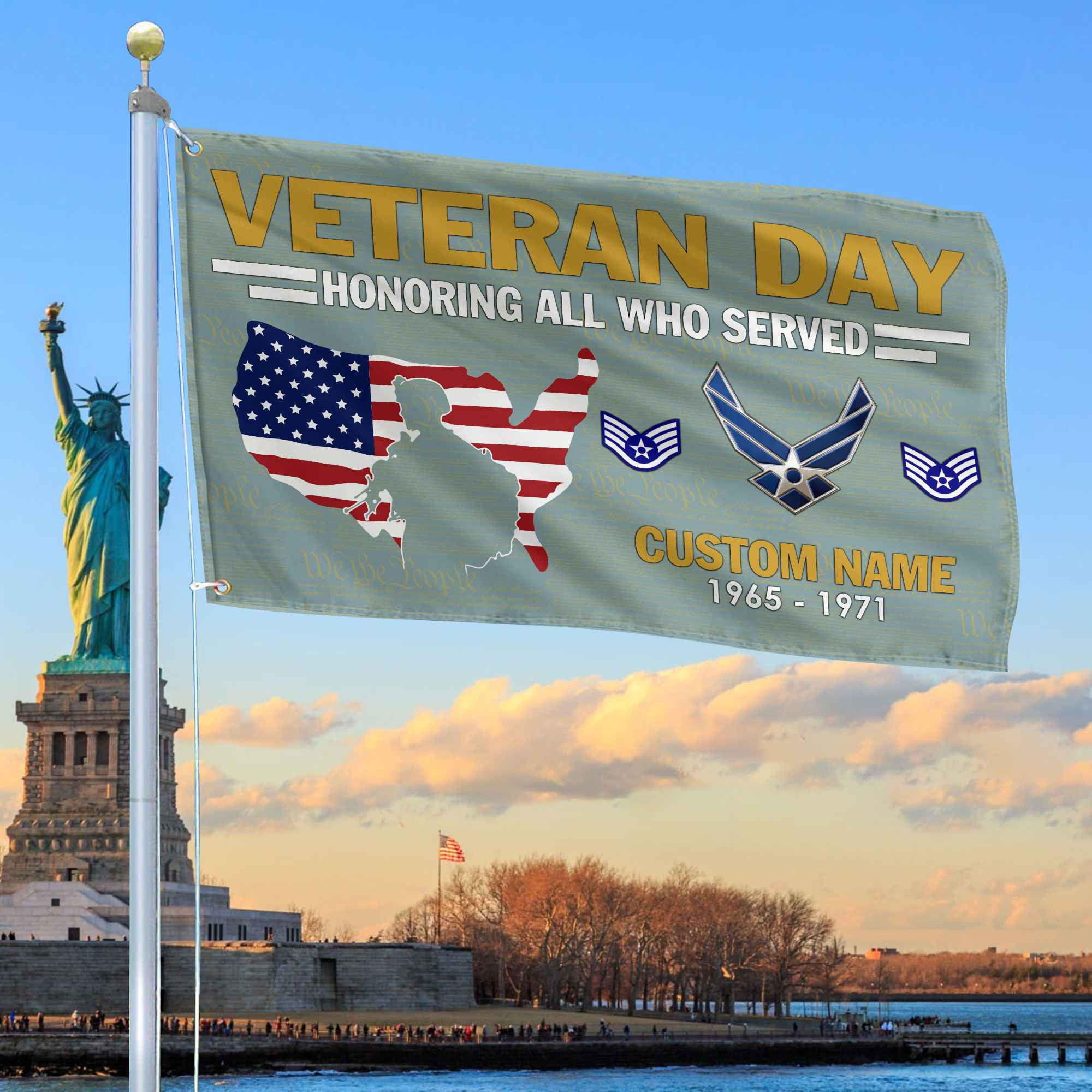 Premium Custom USAF Grommet Flag VPVC105604, Gifts For Air Force Veteran, Gifts For Dad, For Husband, Best Gifts On Father’s Day, Armed Forces Day, Independence Day, Veterans Day