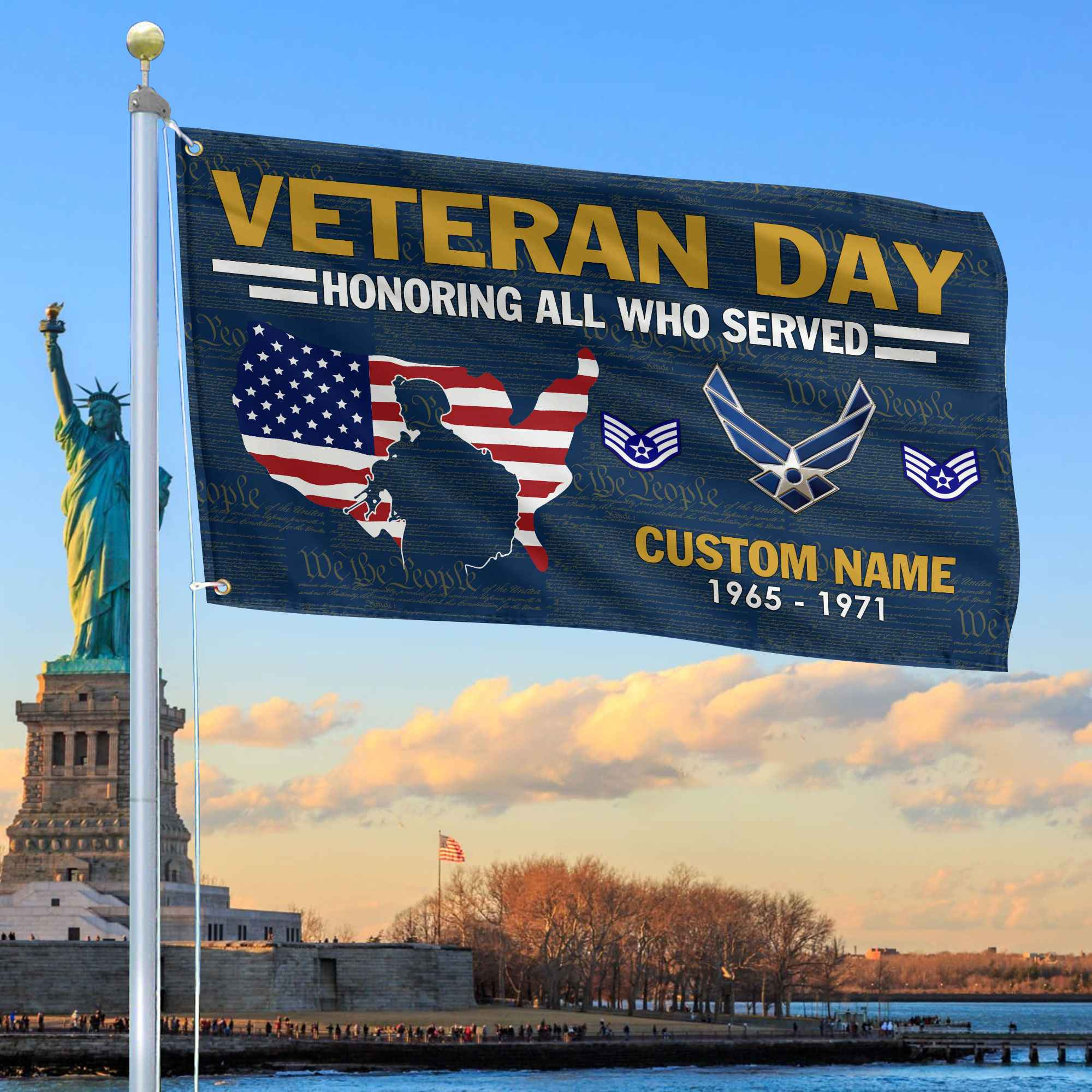 Premium Custom USAF Grommet Flag VPVC105612, Gifts For Air Force Veteran, Gifts For Dad, For Husband, Best Gifts On Father’s Day, Armed Forces Day, Independence Day, Veterans Day
