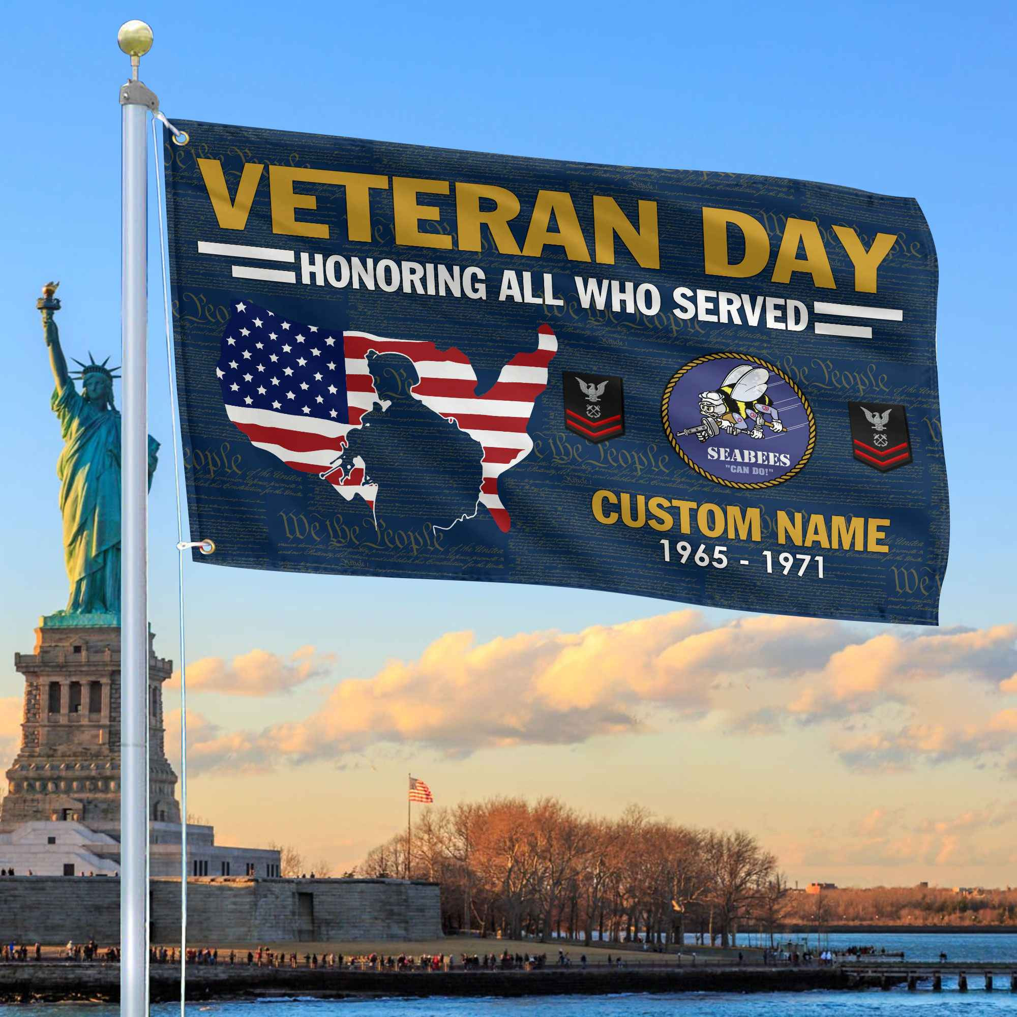 Premium Custom US Seabees Grommet Flag VPVC105609, Gifts For Seabees Veteran, Gifts For Dad, For Husband, Best Gifts On Father’s Day, Armed Forces Day, Independence Day, Veterans Day