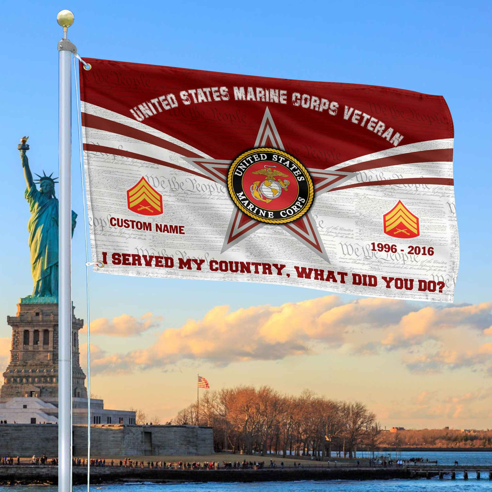Premium Custom USMC Grommet Flag VPVC105803, Gifts For Marine Veteran, Best Gifts On Father’s Day, Armed Forces Day, Independence Day, Veterans Day