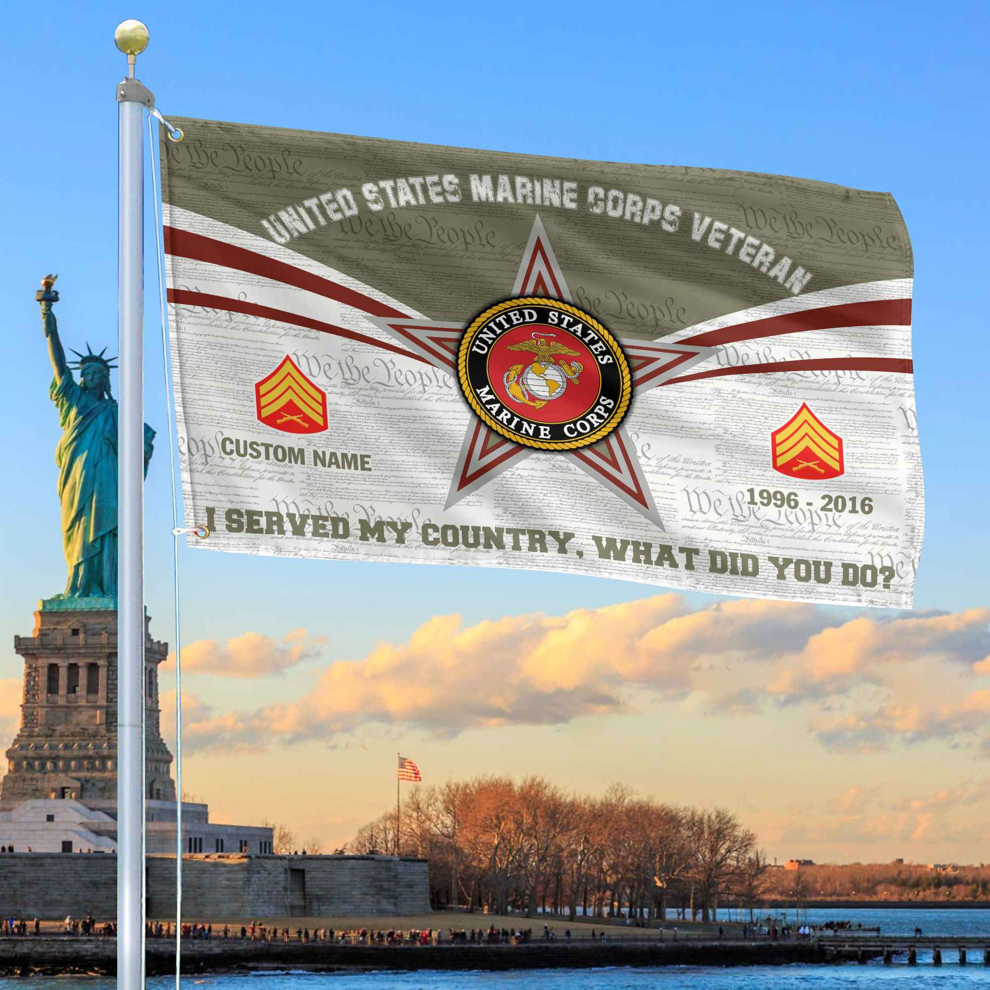 Premium Custom USMC Grommet Flag VPVC105811, Gifts For Marine Veteran, Best Gifts On Father’s Day, Armed Forces Day, Independence Day, Veterans Day