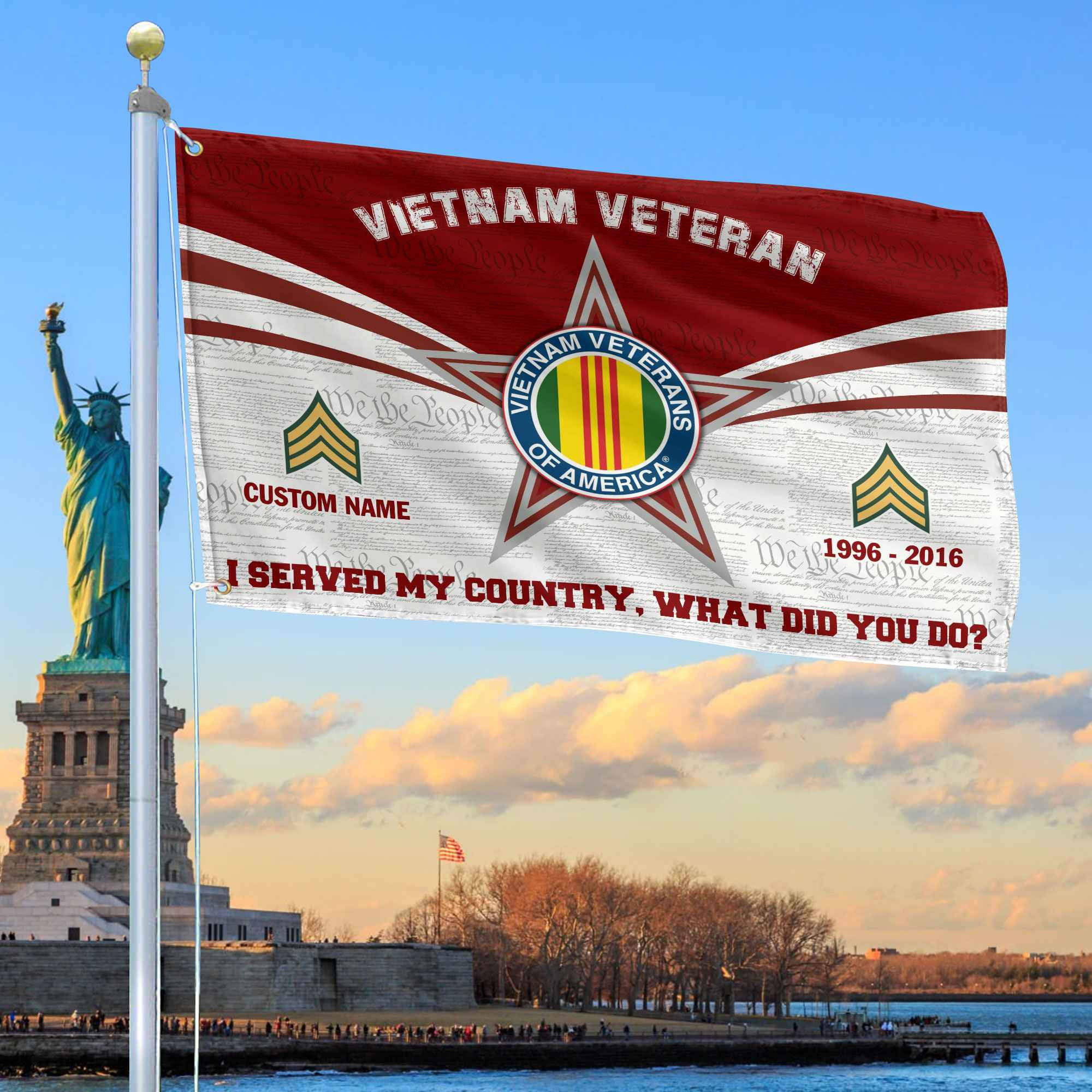 Premium Custom Vietnam Veteran Grommet Flag VPVC105806, Gifts For Vietnam Veteran, Best Gifts On Father’s Day, Armed Forces Day, Independence Day, Veterans Day