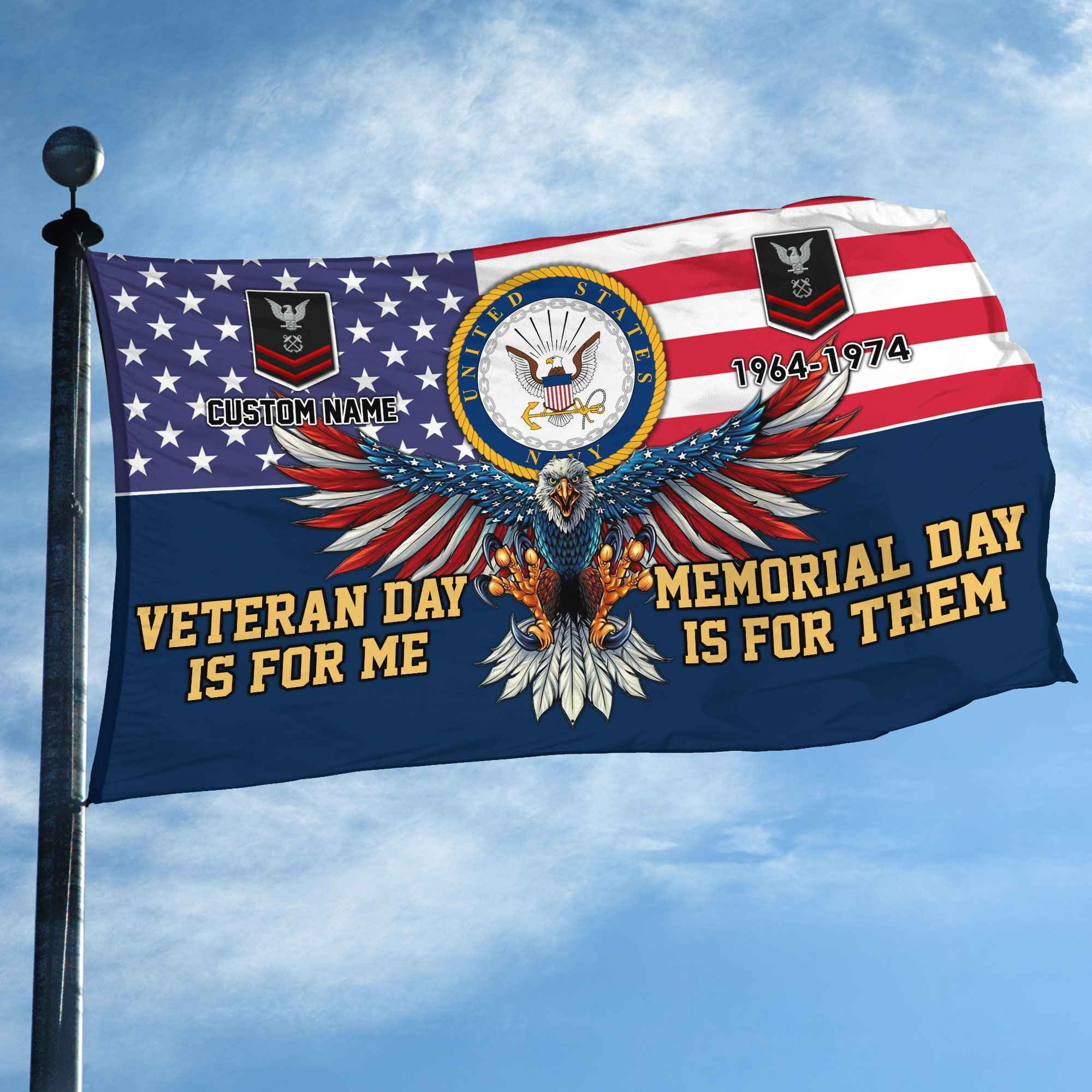 US Navy Custom Grommet Flag VPVC106802, Gifts For Navy Veteran, Best Gifts On Father’s Day, Armed Forces Day, Independence Day, Veterans Day