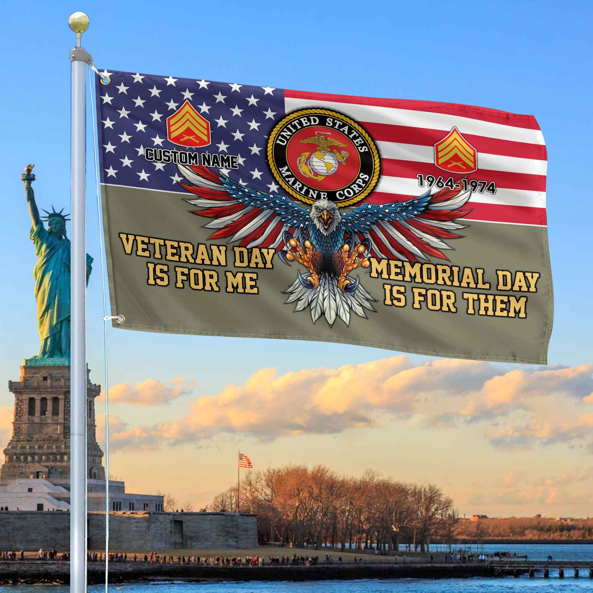 USMC Custom Grommet Flag VPVC106811, Gifts For Marine Veteran, Best Gifts On Father’s Day, Armed Forces Day, Independence Day, Veterans Day