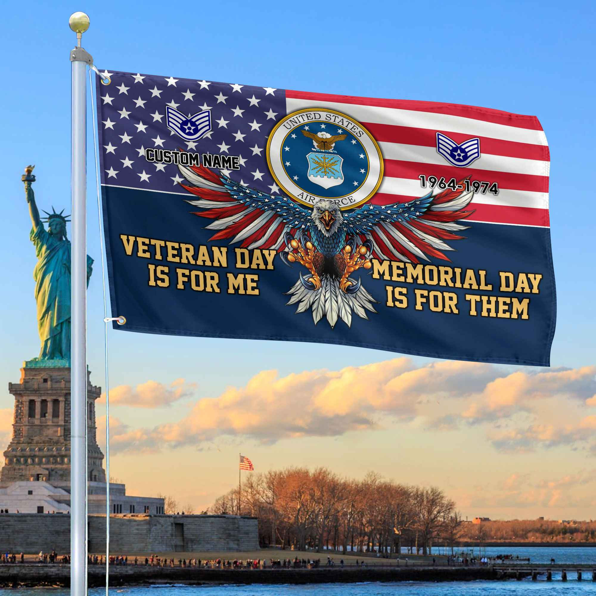 USAF Custom Grommet Flag VPVC106804, Gifts For Air Force Veteran, Best Gifts On Father’s Day, Armed Forces Day, Independence Day, Veterans Day