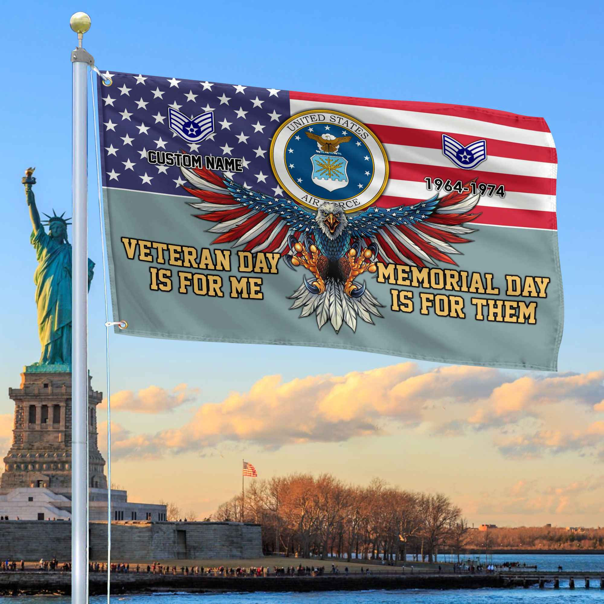 USAF Custom Grommet Flag VPVC106812, Gifts For Air Force Veteran, Best Gifts On Father’s Day, Armed Forces Day, Independence Day, Veterans Day