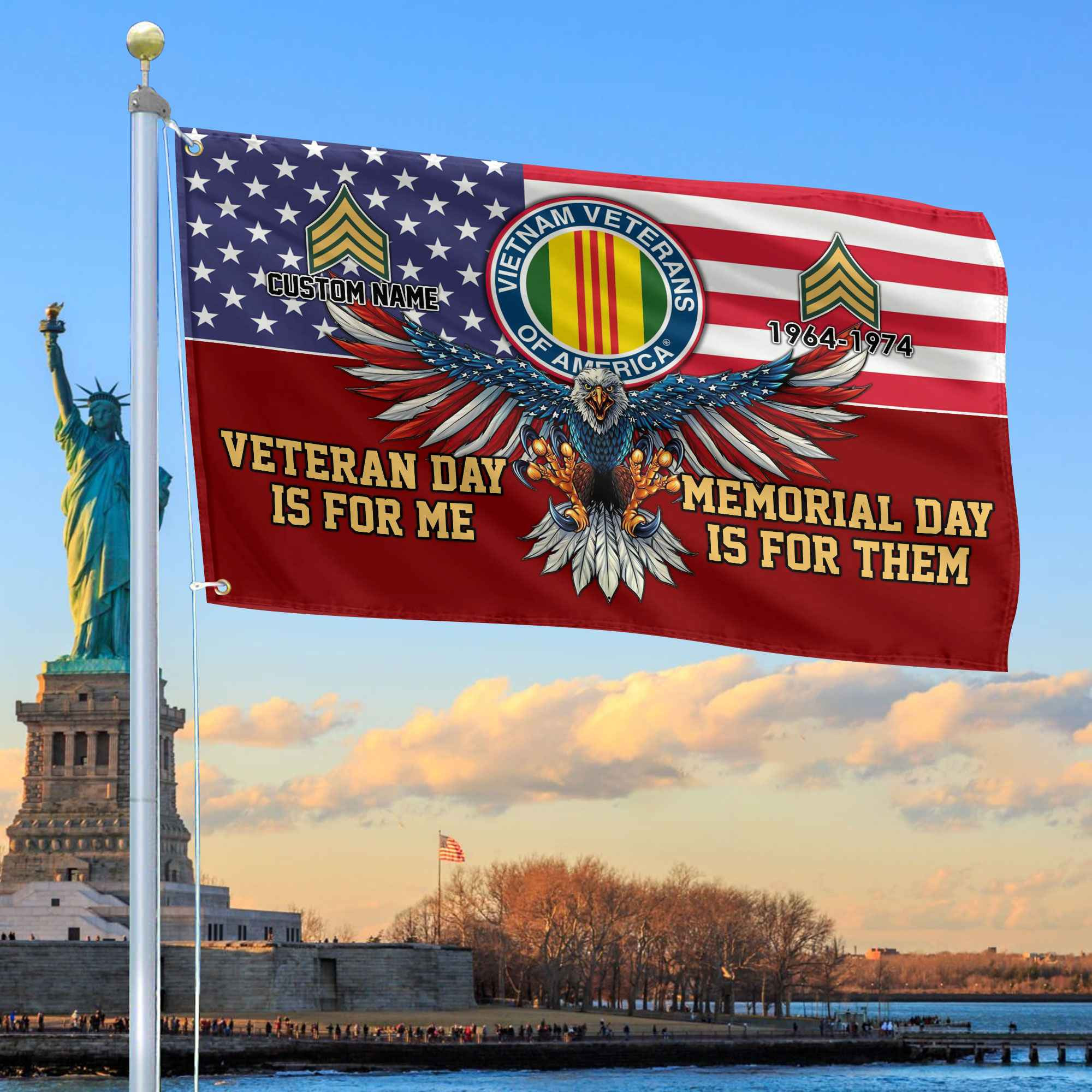 Vietnam Veteran Custom Grommet Flag VPVC106806, Gifts For Vietnam Veteran, Best Gifts On Father’s Day, Armed Forces Day, Independence Day, Veterans Day
