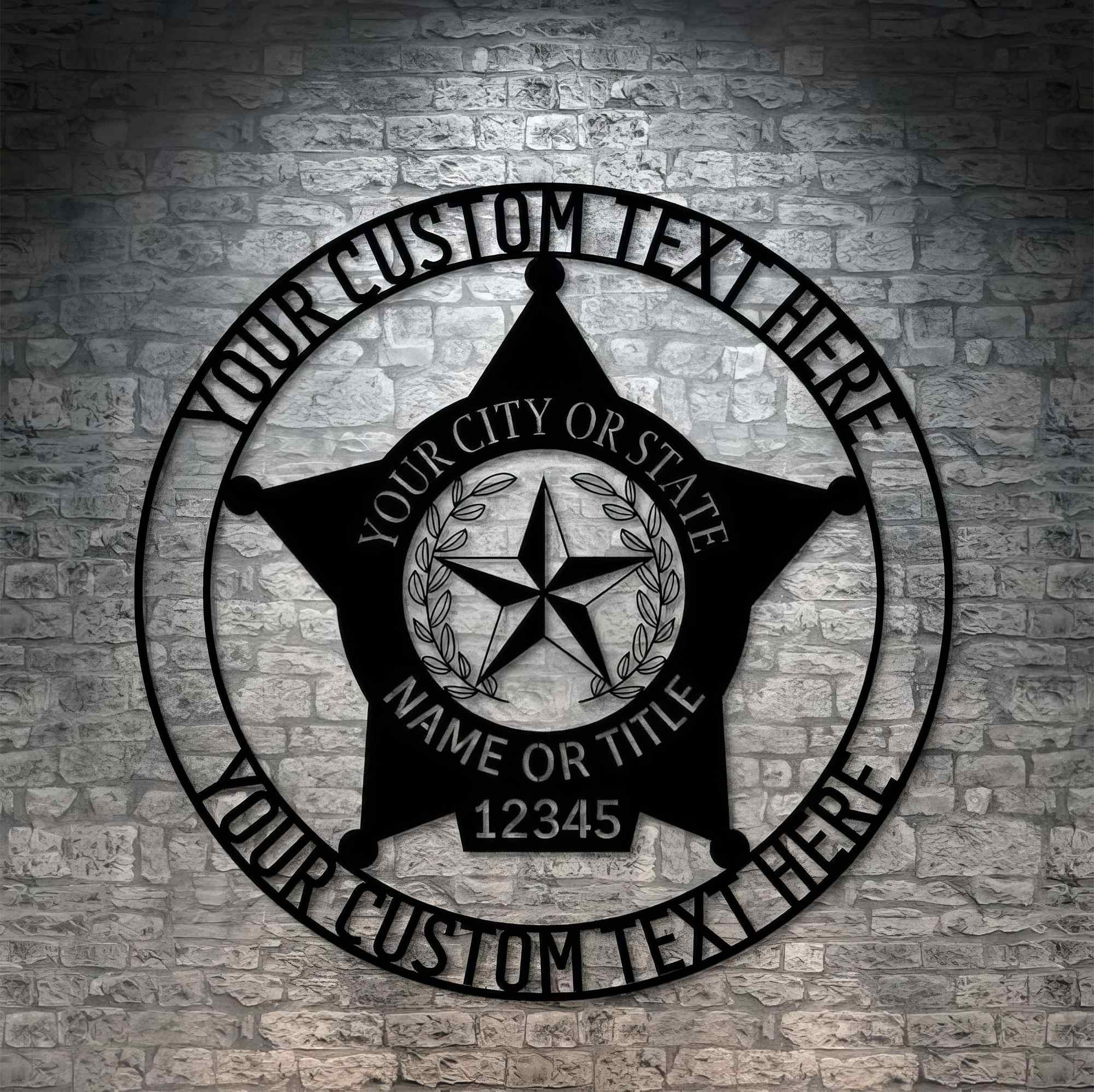 Premium Custom US Veteran Metal Signs VPVC901081, Gifts For US Veterans, Five Point Star Police Badge Sign Police Officer Anniversary Gift Patriotic Decor Gift