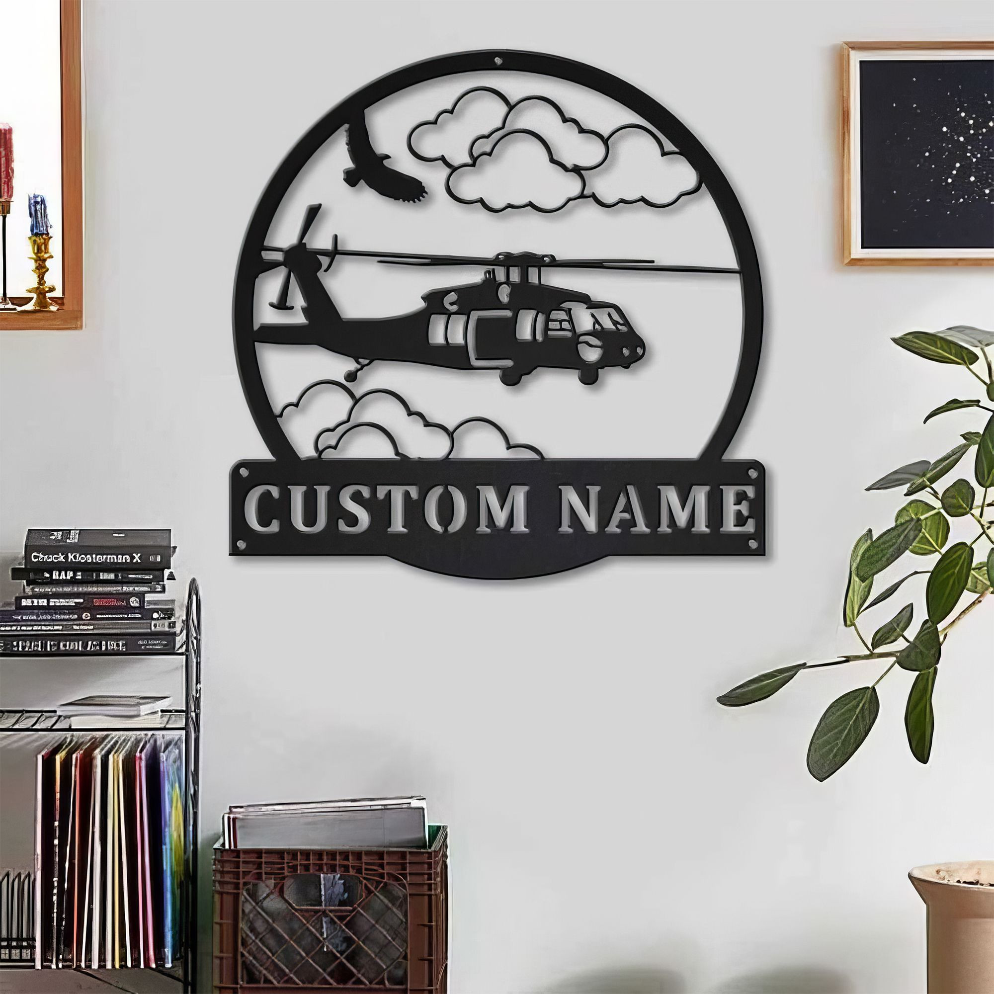 Premium Custom US Veteran Metal Signs VPVC901086, Gifts For US Veterans, Helicopter Machine Sign Aircraft Hangar Pilot Name Sign Airforce Patriotic Decor Gift