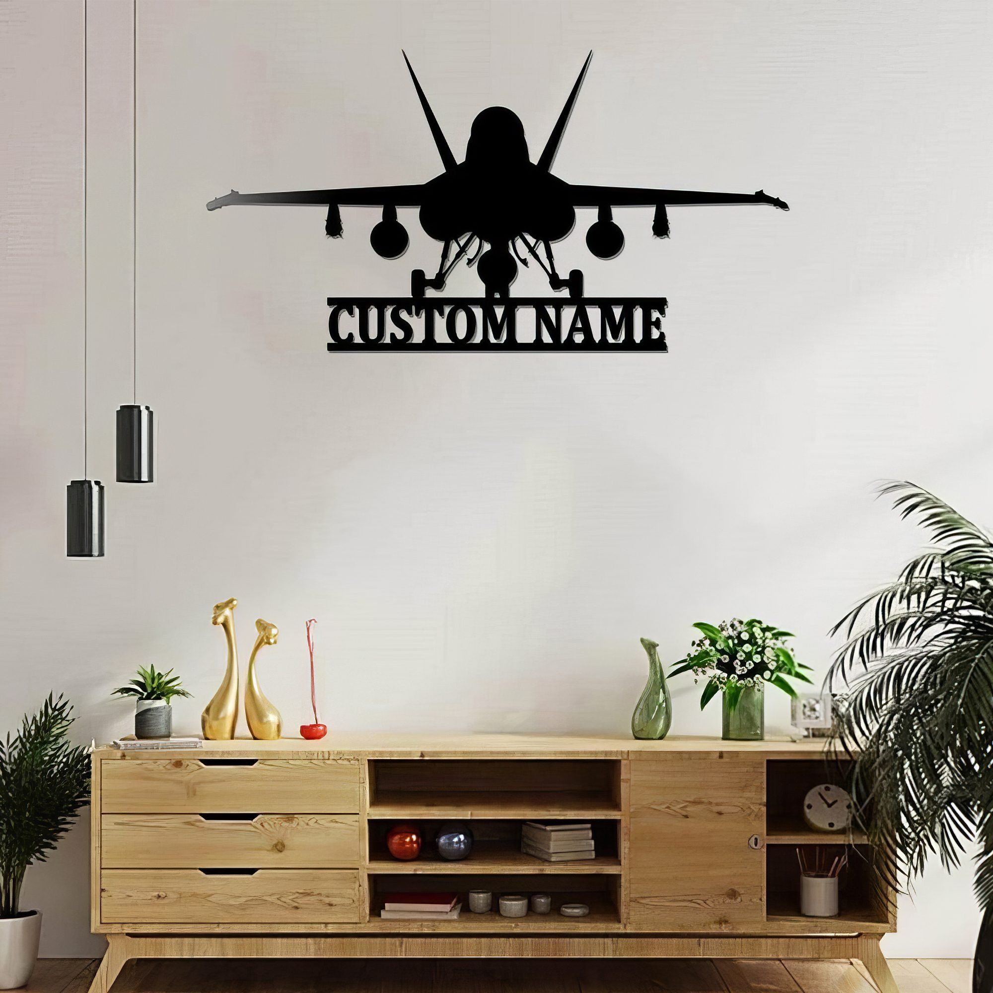 Premium Custom US Veteran Metal Signs VPVC901099, Gifts For US Veterans, Military Fighter Aircraft Sign Aircraft Hangar Pilot Name Sign Airforce Patriotic Decor Gift