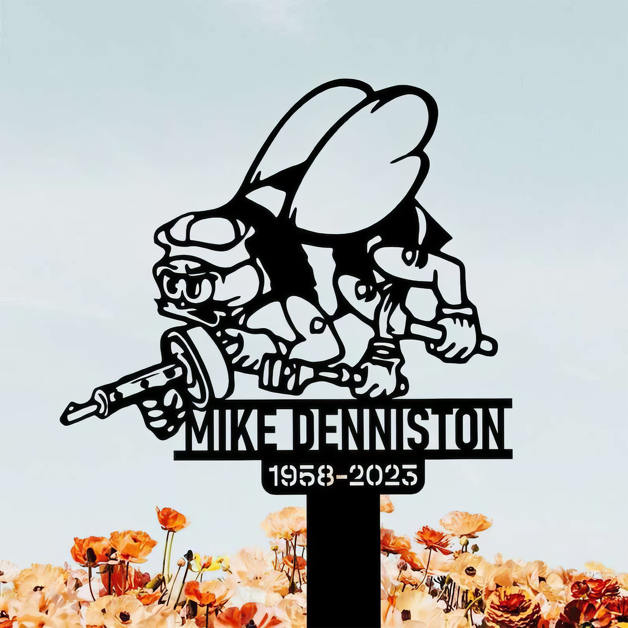 Premium Custom US Veteran Metal Signs VPVC901102, Gifts For US Seabees, Navy Seabees Memorial Sign Yard Stakes Patriotic Grave Marker Cemetery Decor