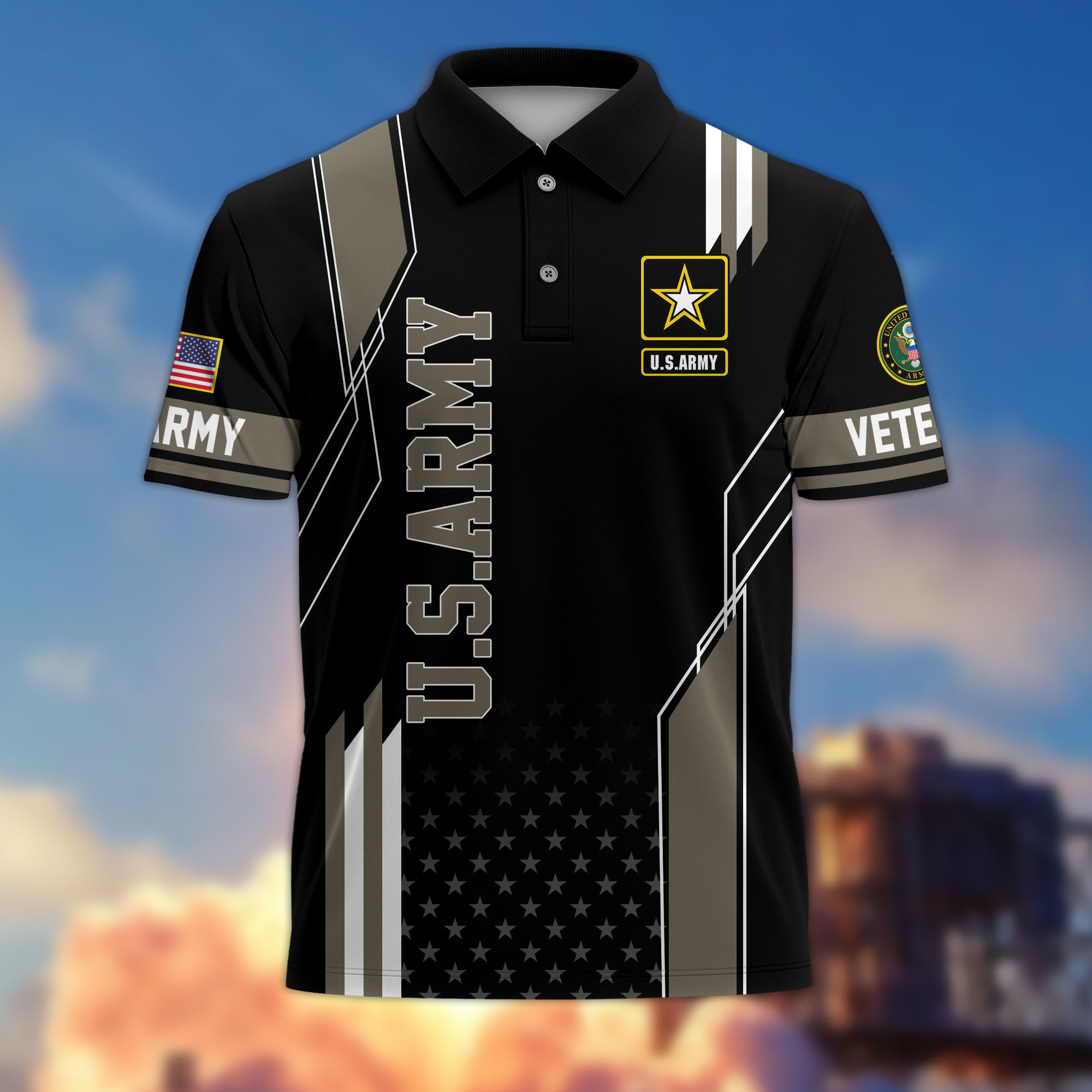 Premium US Veterans Polo Shirt BPHN100311, Gifts For US Veterans, Best Gifts On Father’s Day, Armed Forces Day, Independence Day, Veterans Day