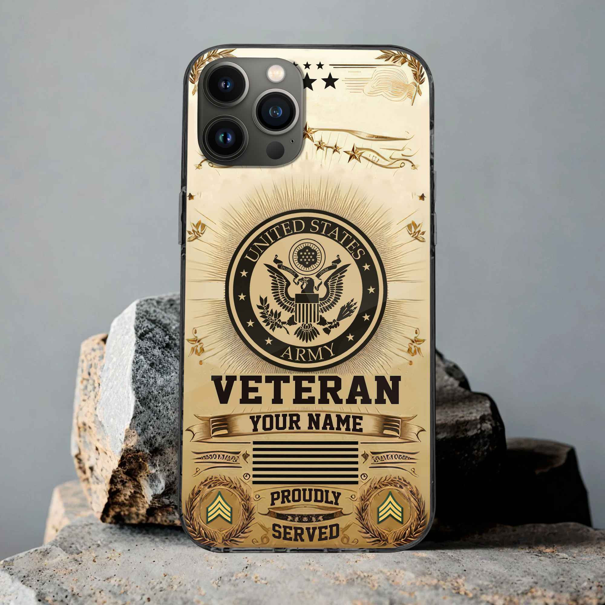 Unique Custom Name, Rank, US Army Phone Case VPVC501601, Gifts For Army Veteran, Gifts For Dad, For Husband, Best Gifts On Father’s Day, Independence Day, Veterans Day
