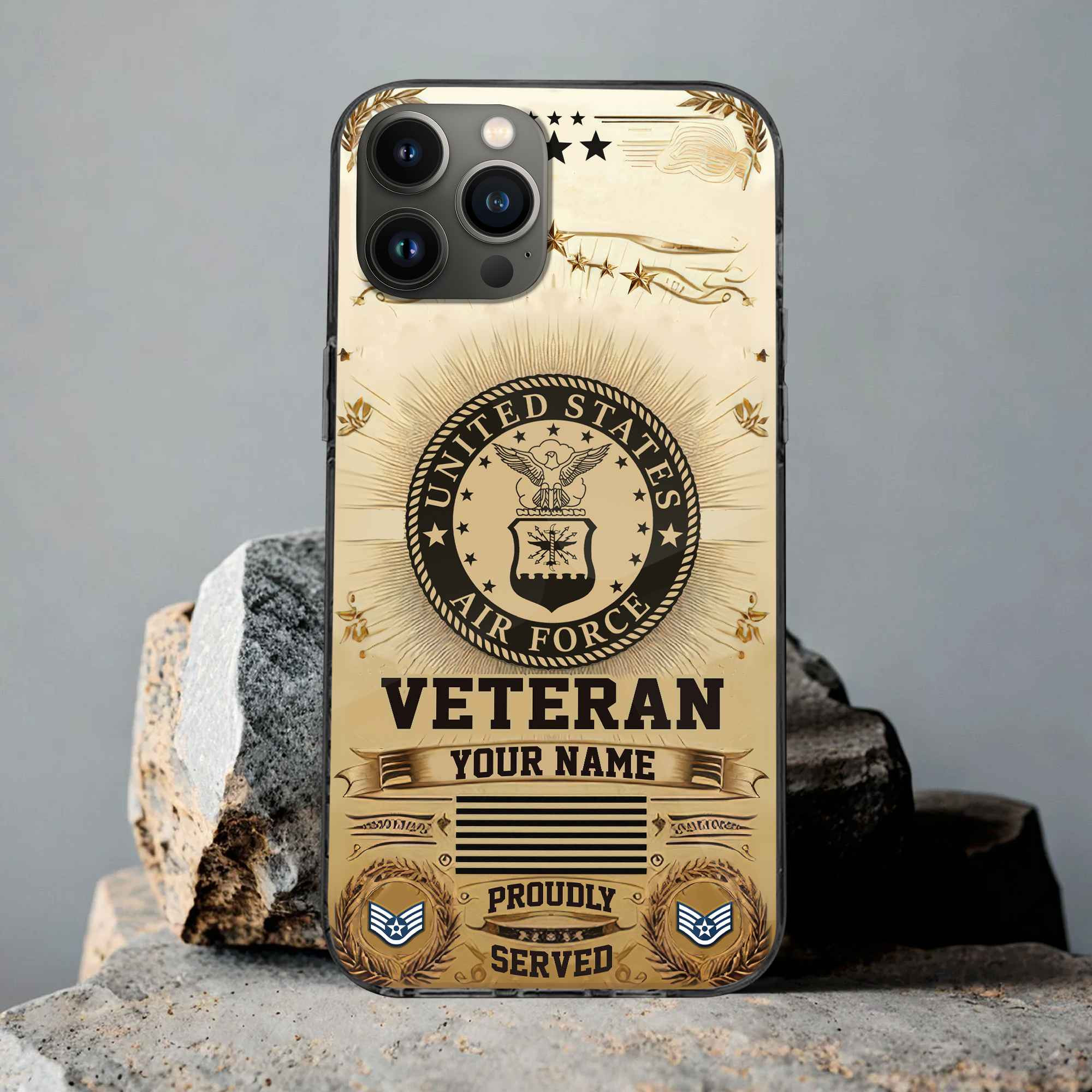 Unique Custom Name, Rank, USAF Phone Case VPVC501604, Gifts For Air Force Veteran, Gifts For Dad, For Husband, Best Gifts On Father’s Day, Independence Day, Veterans Day