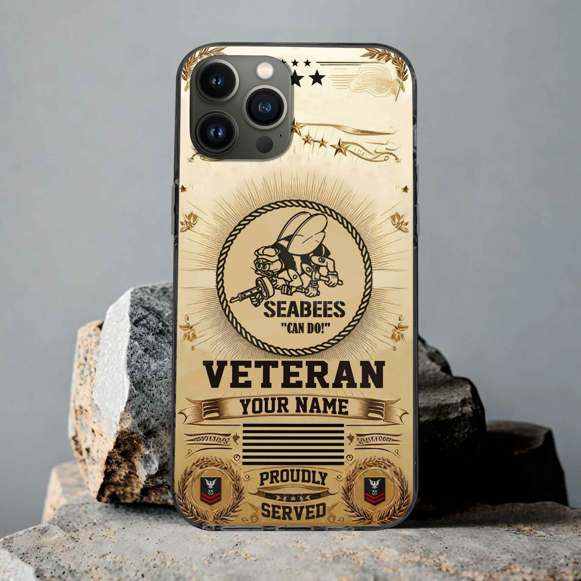 Unique Custom Name, Rank, US Seabees Phone Case VPVC501609, Gifts For Seabees Veteran, Gifts For Dad, For Husband, Best Gifts On Father’s Day, Independence Day, Veterans Day