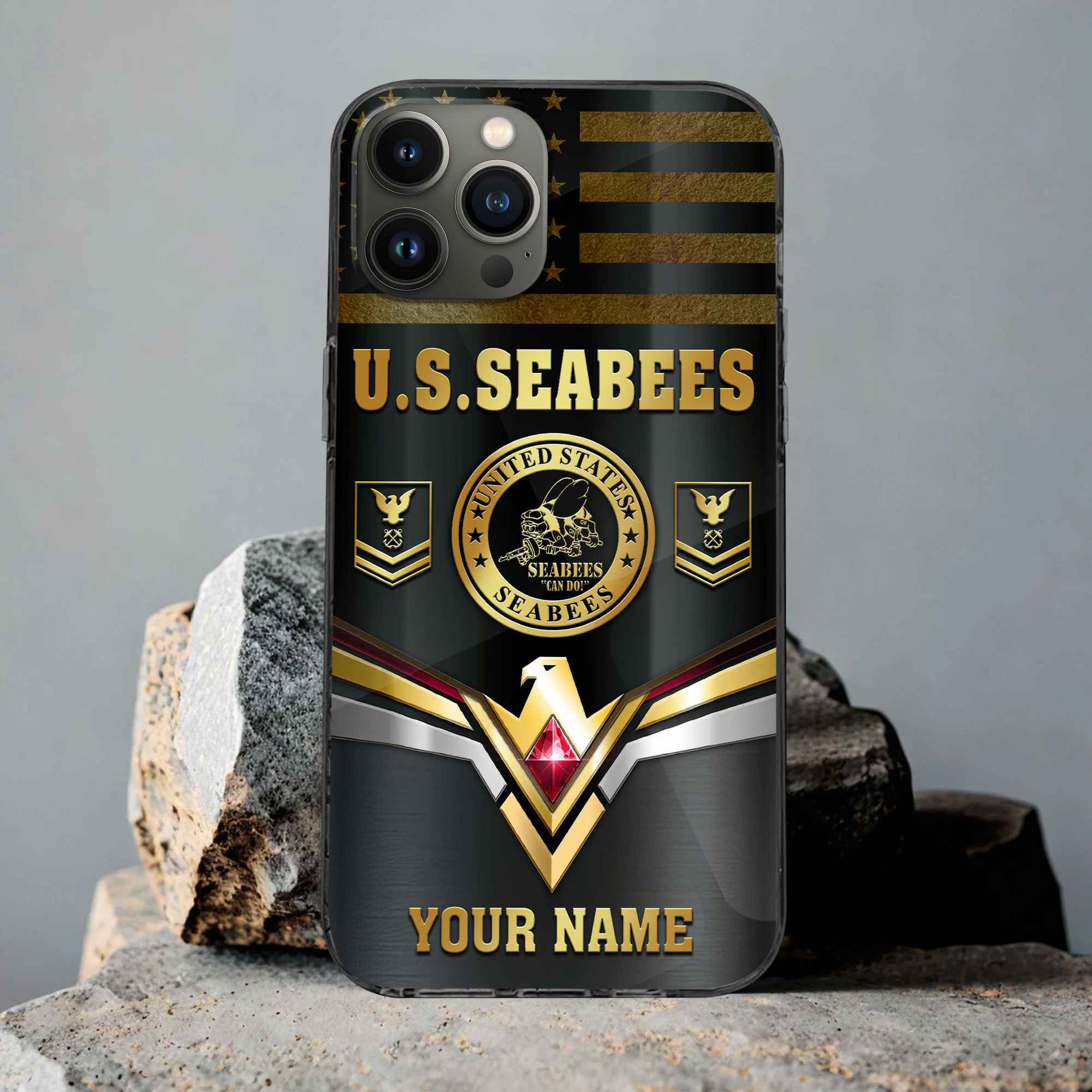 Premium Custom US Seabees Phone Case VPVC501709, Gifts For Seabees Veteran, Best Gifts On Father’s Day, Armed Forces Day, Independence Day, Veterans Day