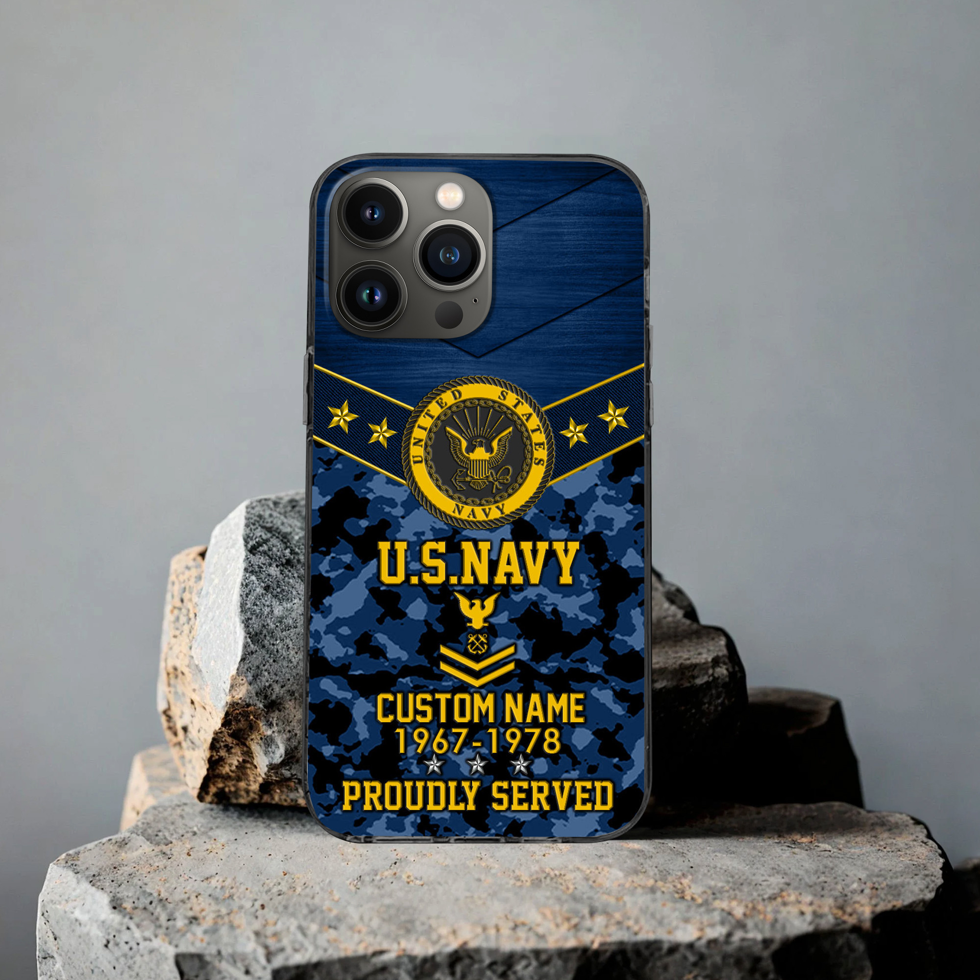 Premium US Navy Phone Case VPVC501902, Custom Name, Rank, Year, Gifts For Navy Veteran, Best Gifts On Father’s Day, Armed Forces Day, Independence Day, Veterans Day