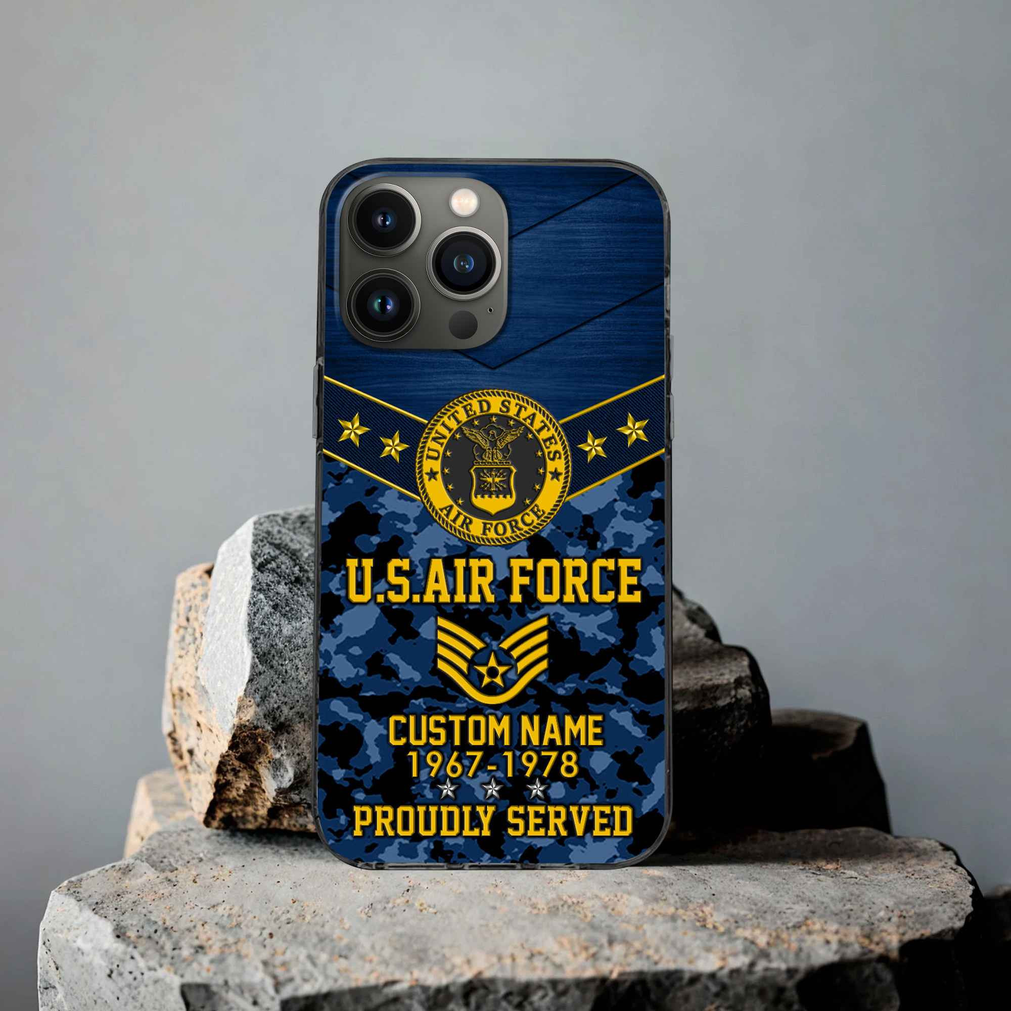 Premium USAF Phone Case VPVC501912, Custom Name, Rank, Year, Gifts For Air Force Veteran, Best Gifts On Father’s Day, Armed Forces Day, Independence Day, Veterans Day