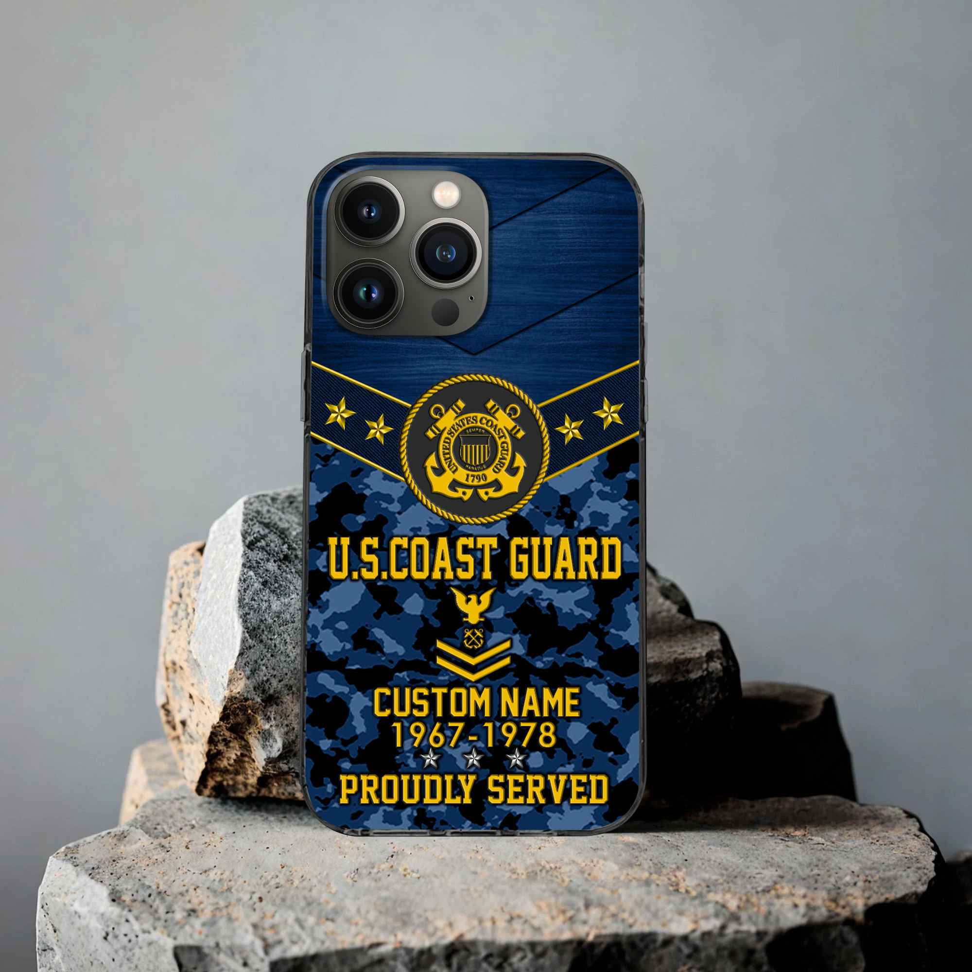 Premium USCG Phone Case VPVC501905, Custom Name, Rank, Year, Gifts For Coast Guard Veteran, Best Gifts On Father’s Day, Armed Forces Day, Independence Day, Veterans Day