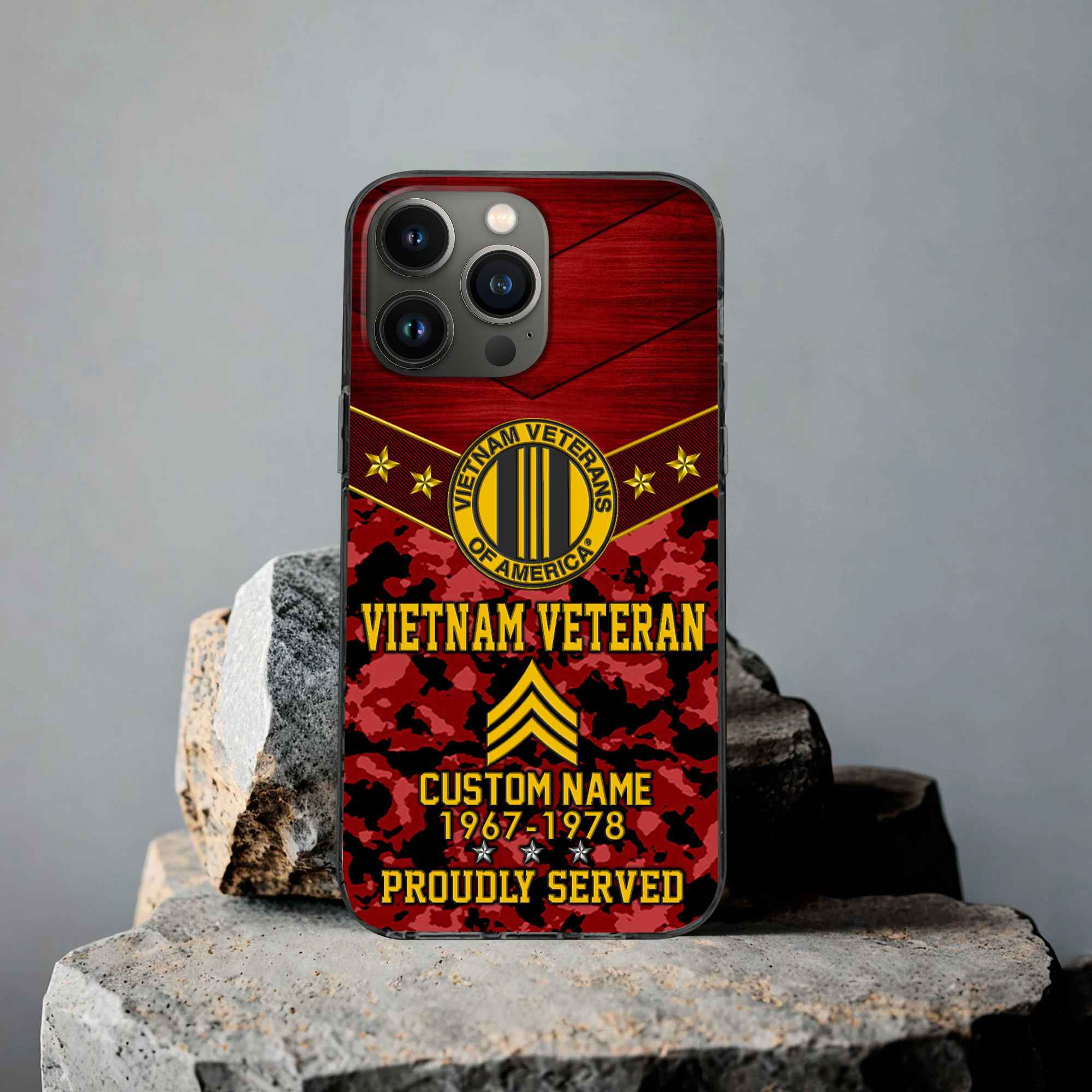Premium Vietnam Veteran Phone Case VPVC501906, Custom Name, Rank, Year, Gifts For Vietnam Veteran, Best Gifts On Father’s Day, Armed Forces Day, Independence Day, Veterans Day