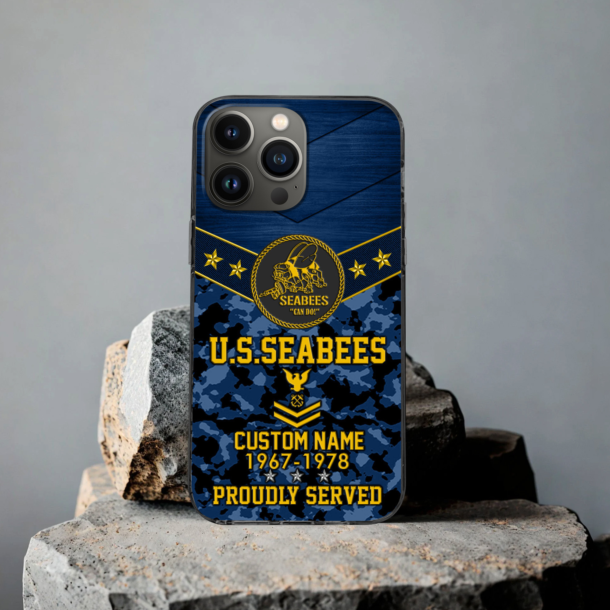 Premium US Seabees Phone Case VPVC501909, Custom Name, Rank, Year, Gifts For US Seabees, Best Gifts On Father’s Day, Armed Forces Day, Independence Day, Veterans Day