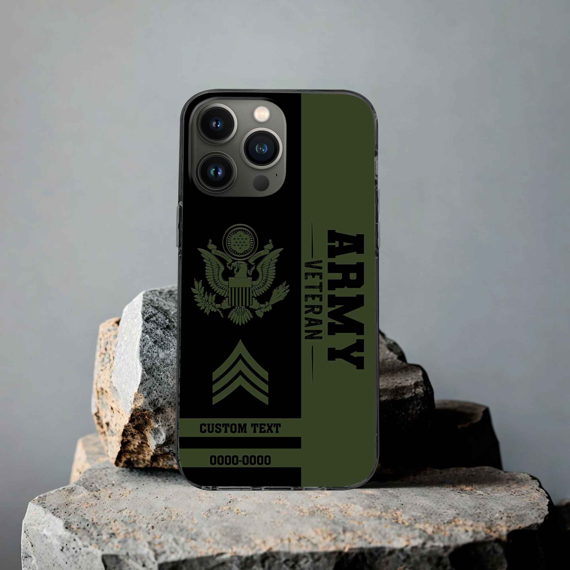 Premium US Army Phone Case VPVC502501, Custom Name, Rank, Year, Gifts For Army Veteran, Best Gifts On Father’s Day, Armed Forces Day, Independence Day, Veterans Day