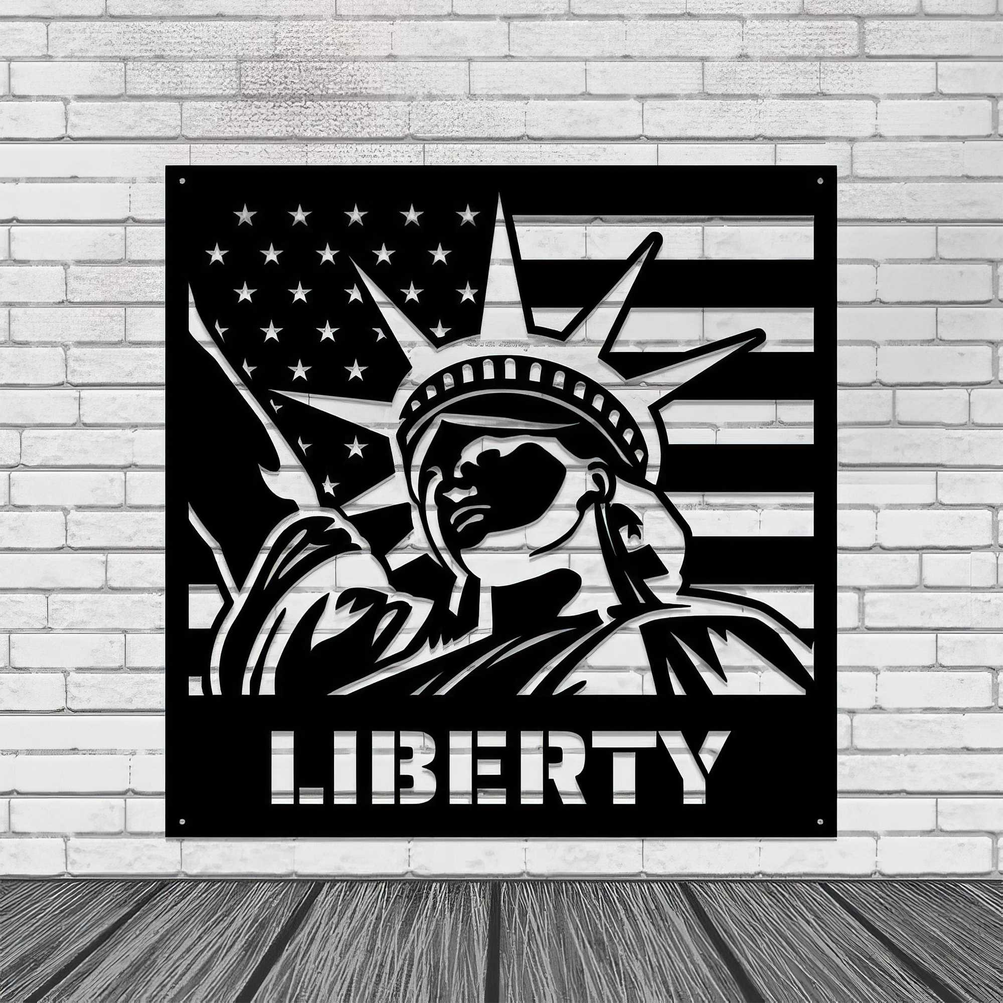 Premium US Veteran Metal Signs VPVC901146, Gifts For US Veterans, USA Freedom Lady Liberty Sign Independence Day Veteran Day Patriotic Decor