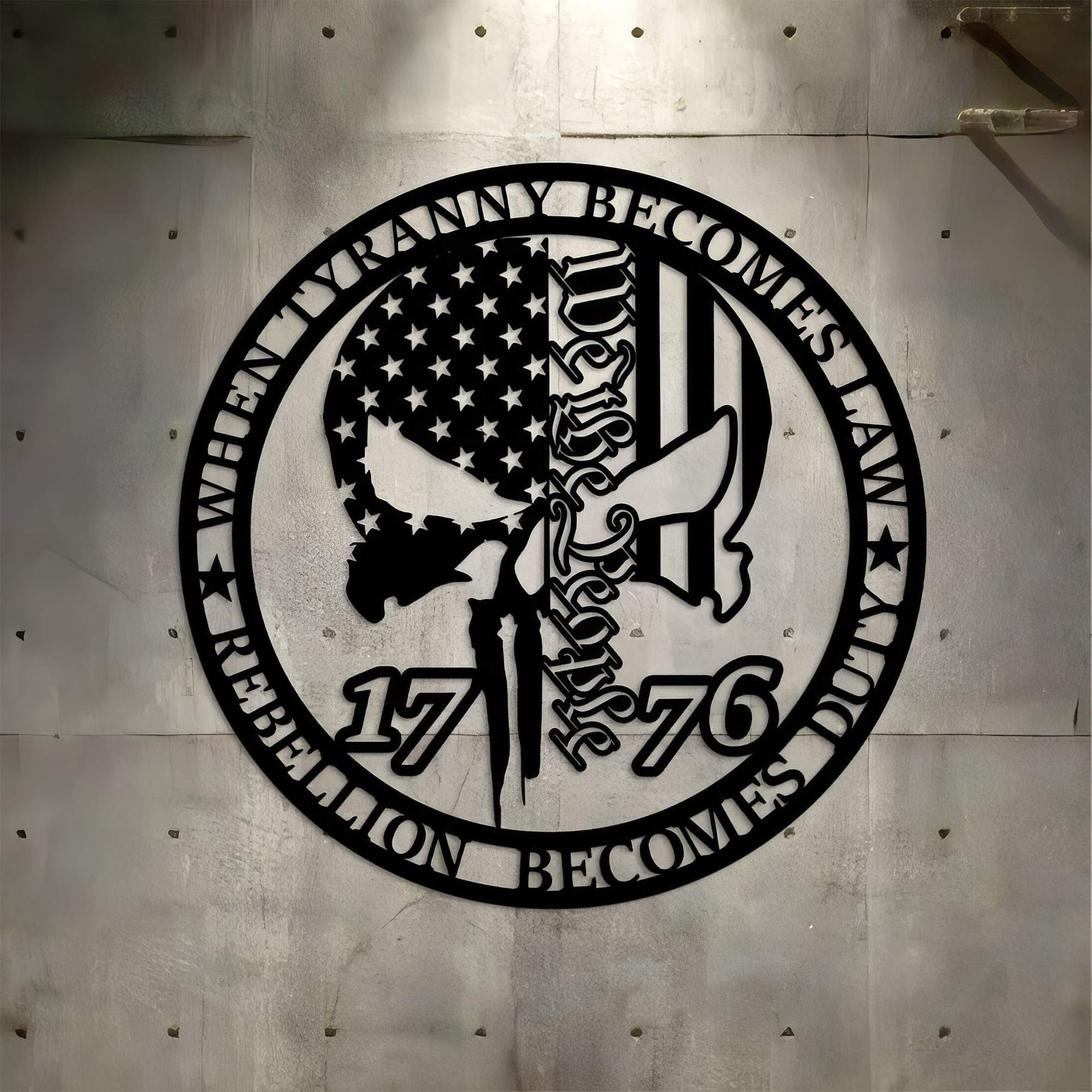 Premium US Veteran Metal Signs VPVC901168, Gifts For US Veteran, When Tyranny Becomes Law Rebellion Becomes Duty Independence Day Veteran Day Patriotic Decor Metal Sign