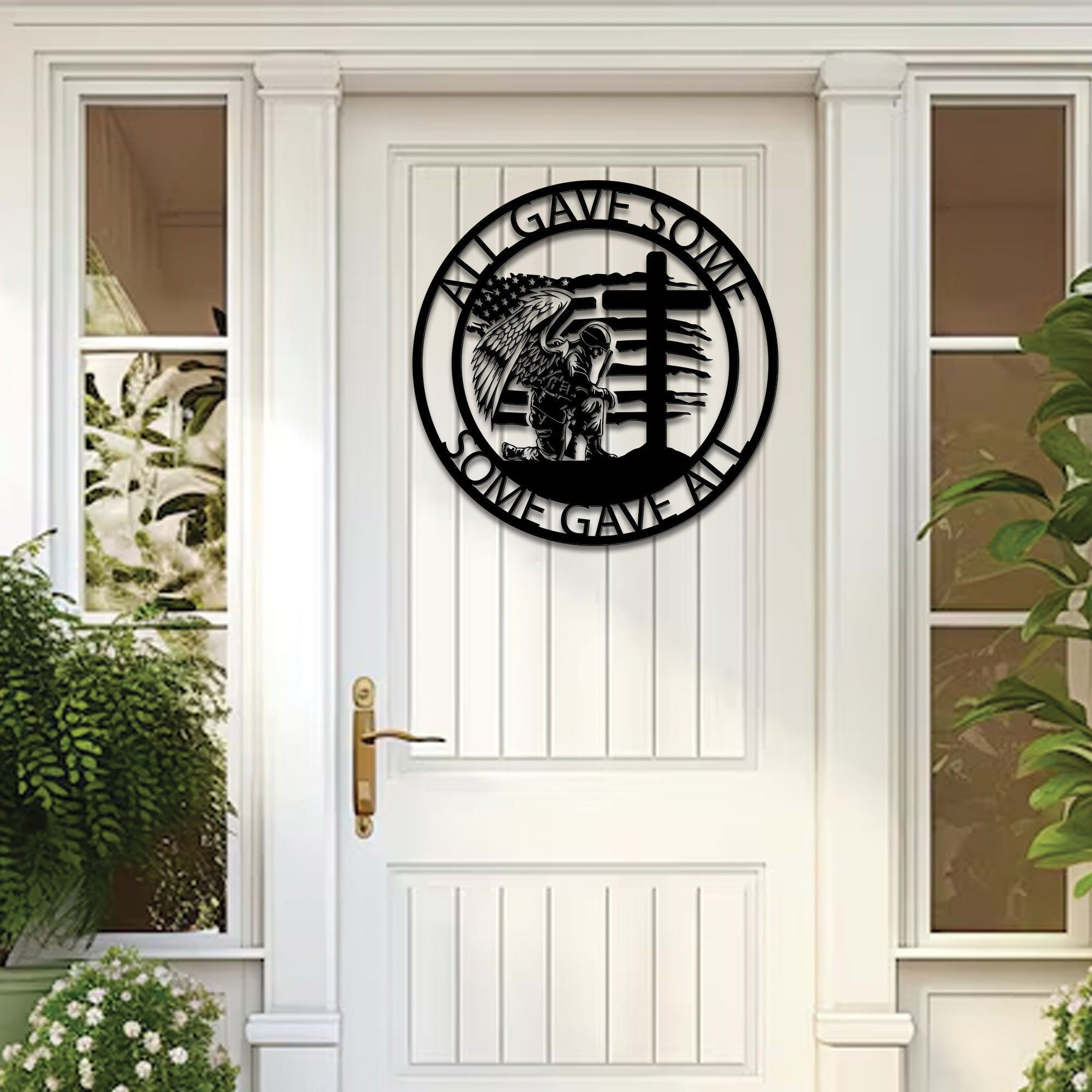 Premium US Veteran Metal Signs VPVC901178, Gifts For US Veteran, All Gave Some,Some Gave All Metal Sign, Veterans Inspired Decor, USA Flag and Military Memorial Metal Gift, Veteran Patriotic Garden Sign