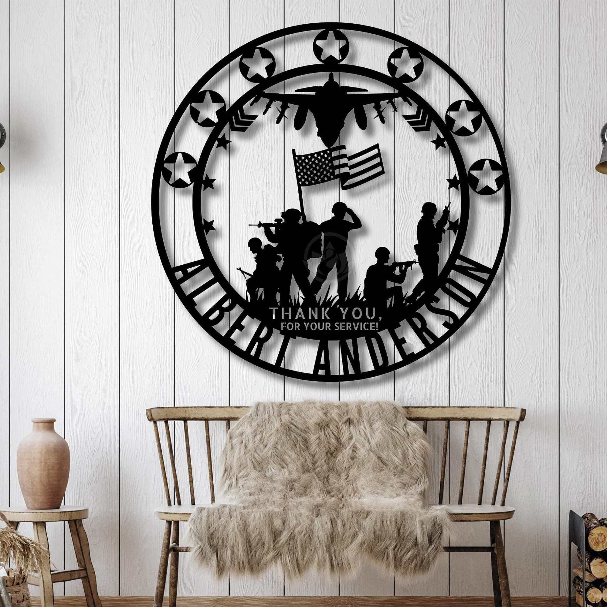 Premium Custom US Veteran Metal Signs VPVC901183, Gifts For US Veteran, Custom Military Metal Wall Art, Personalized Veteran Gift, Soldier Tribute Decor, Patriotic Wall Hanging