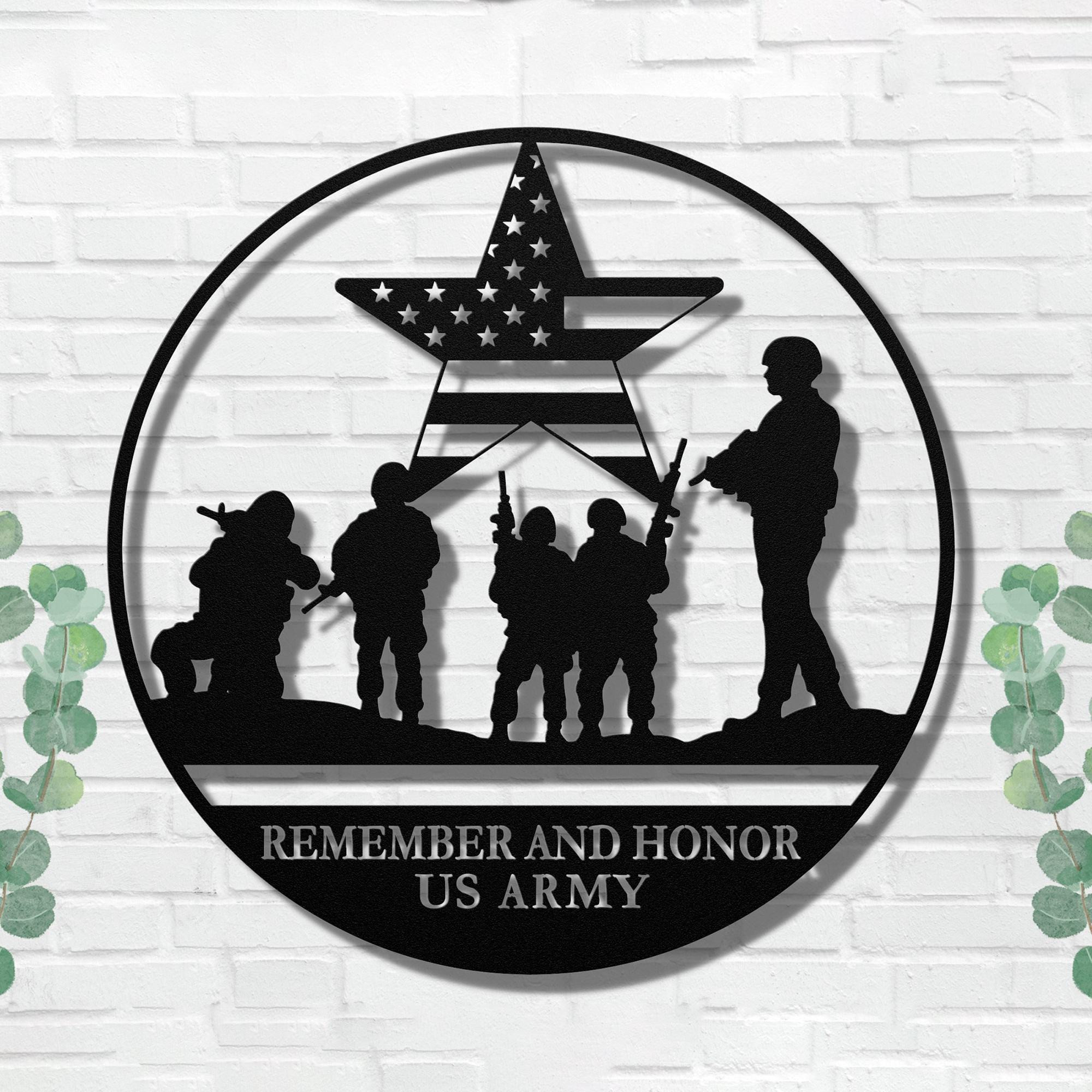 Premium Custom US Metal Signs VPVC901192, Gifts For US Veteran, Custom Military Metal Sign, Remember and Honor, Personalized Military Gift, US Soldier Home Decor, Military Wall Sign, Army, Air Force, Navy