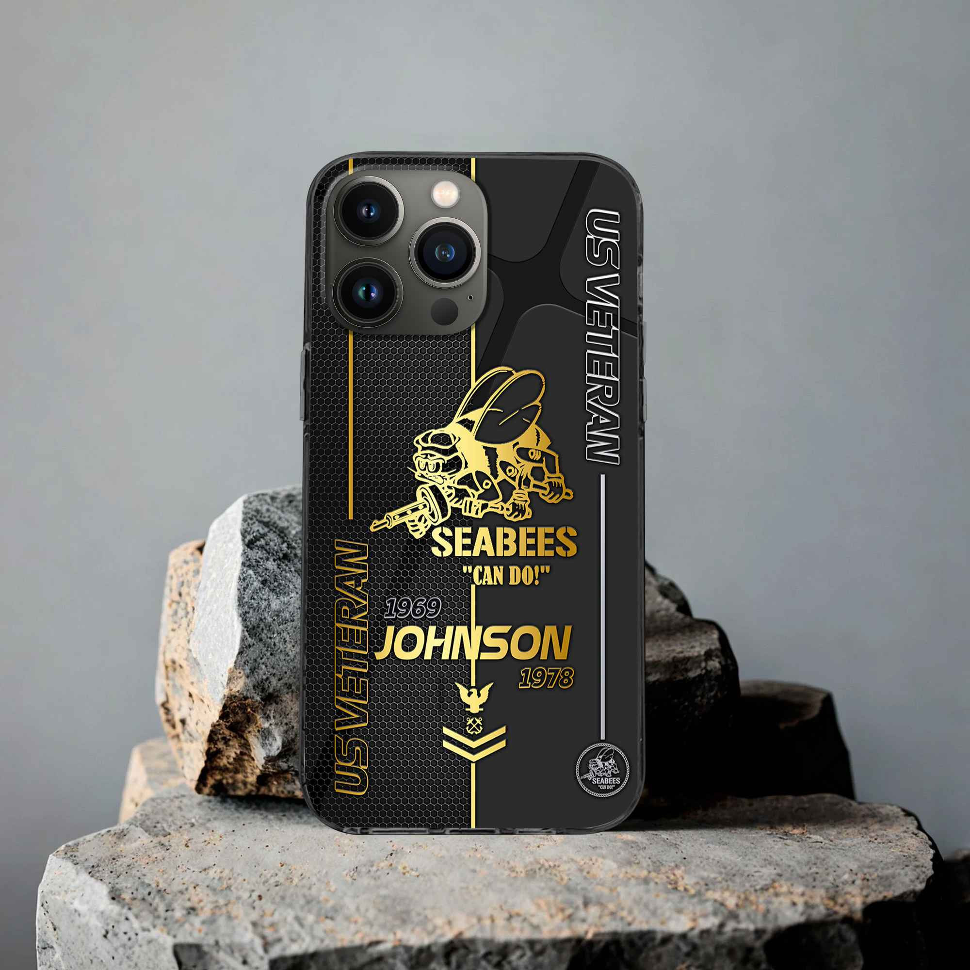 Unique Custom Name, Rank, Year, US Seabees Phone Case VPVC502709, Gifts For Seabees Veteran, Gifts For Dad, For Husband, Best Gifts On Father’s Day, Independence Day, Veterans Day