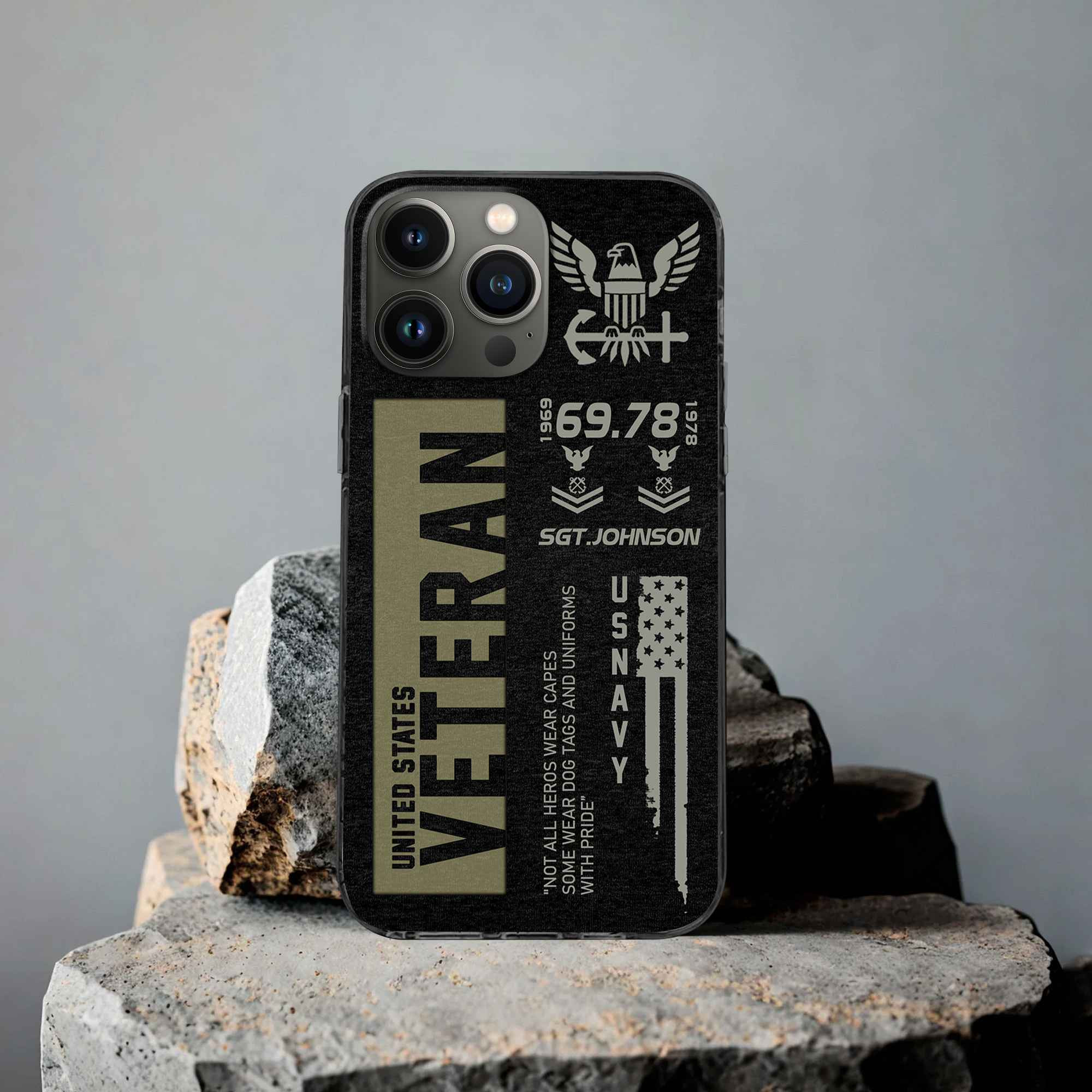 Premium US Navy Phone Case VPVC503002, Custom Name, Rank, Year, Gifts For Navy Veteran, Best Gifts On Father’s Day, Armed Forces Day, Independence Day, Veterans Day