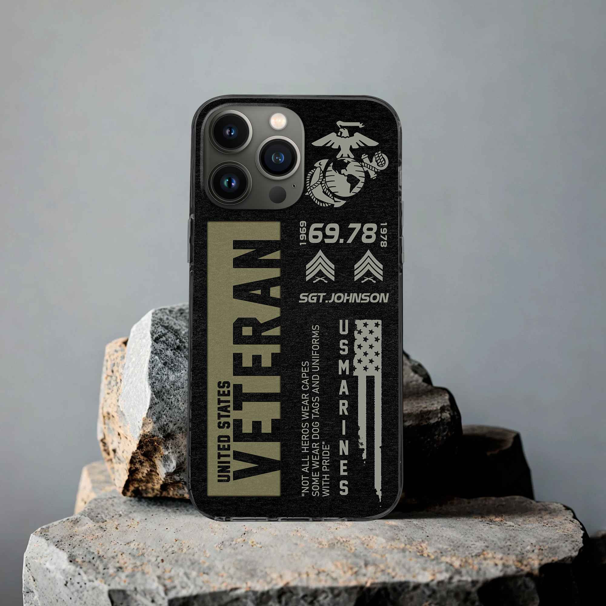 Premium USMC Phone Case VPVC503003, Custom Name, Rank, Year, Gifts For Marine Veteran, Best Gifts On Father’s Day, Armed Forces Day, Independence Day, Veterans Day