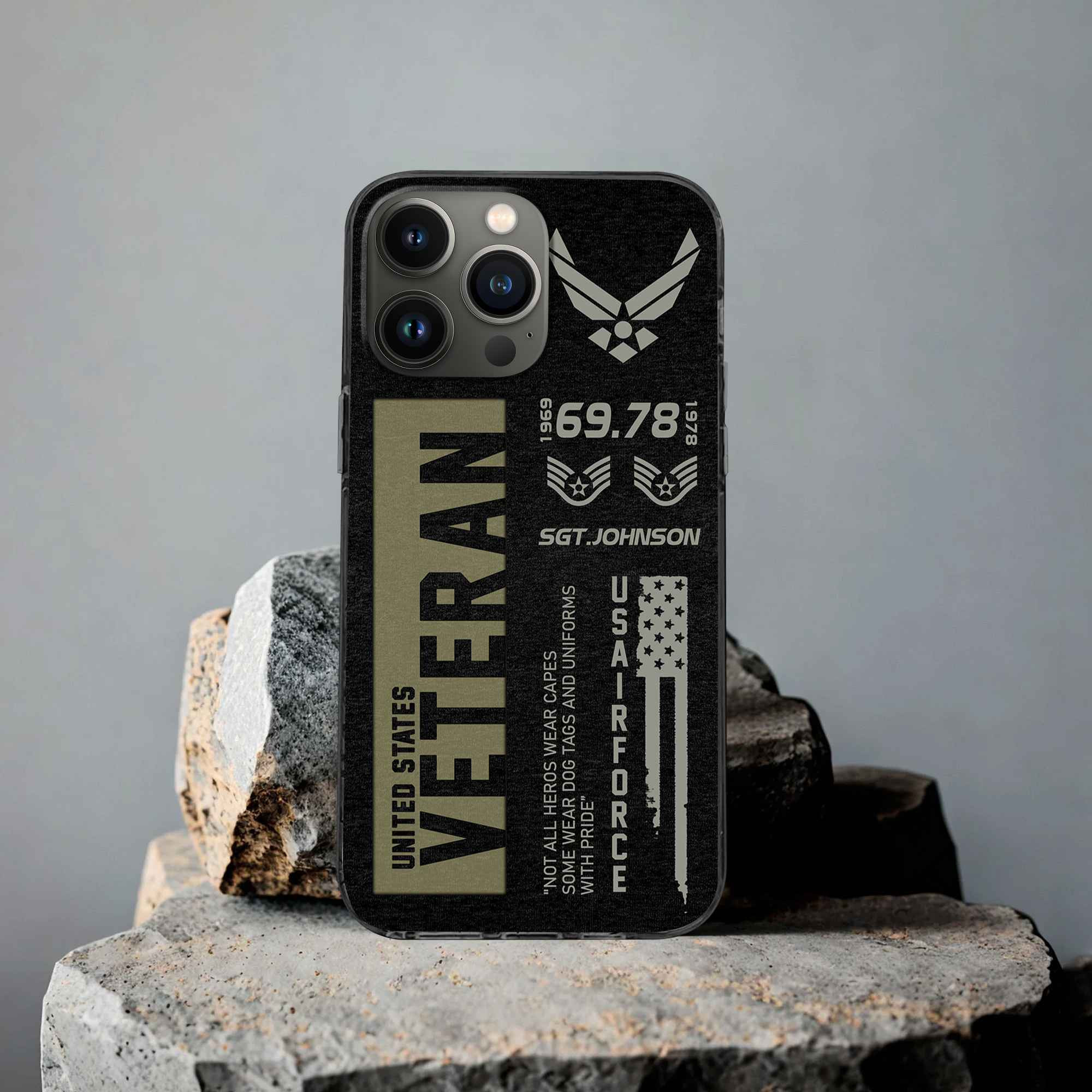 Premium USAF Phone Case VPVC503004, Custom Name, Rank, Year, Gifts For Air Force Veteran, Best Gifts On Father’s Day, Armed Forces Day, Independence Day, Veterans Day