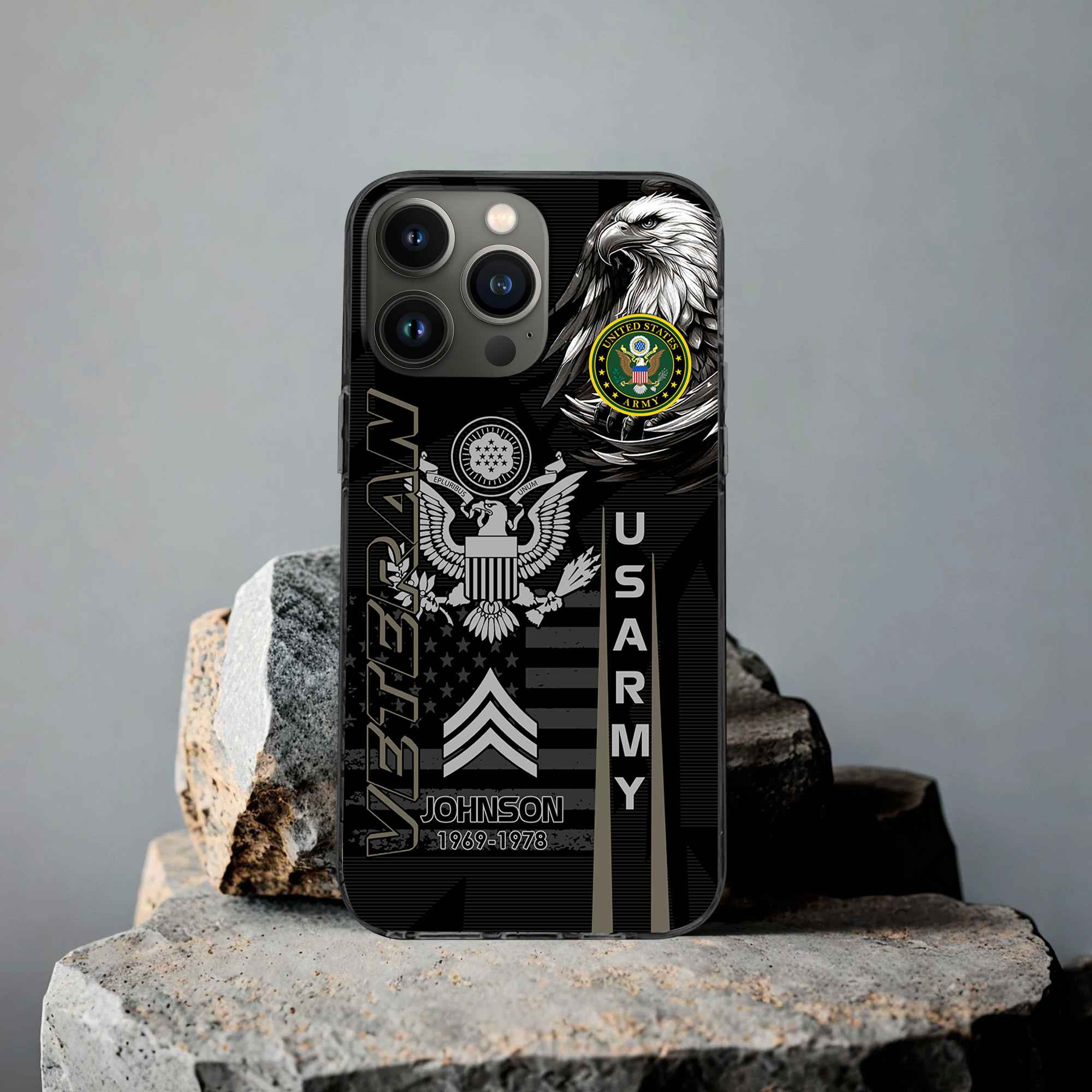 Unique Custom Name, Rank, Year US Army Phone Case VPVC503210, Gifts For Army Veteran, Gifts For Dad, For Husband, Best Gifts On Father’s Day, Independence Day, Veterans Day
