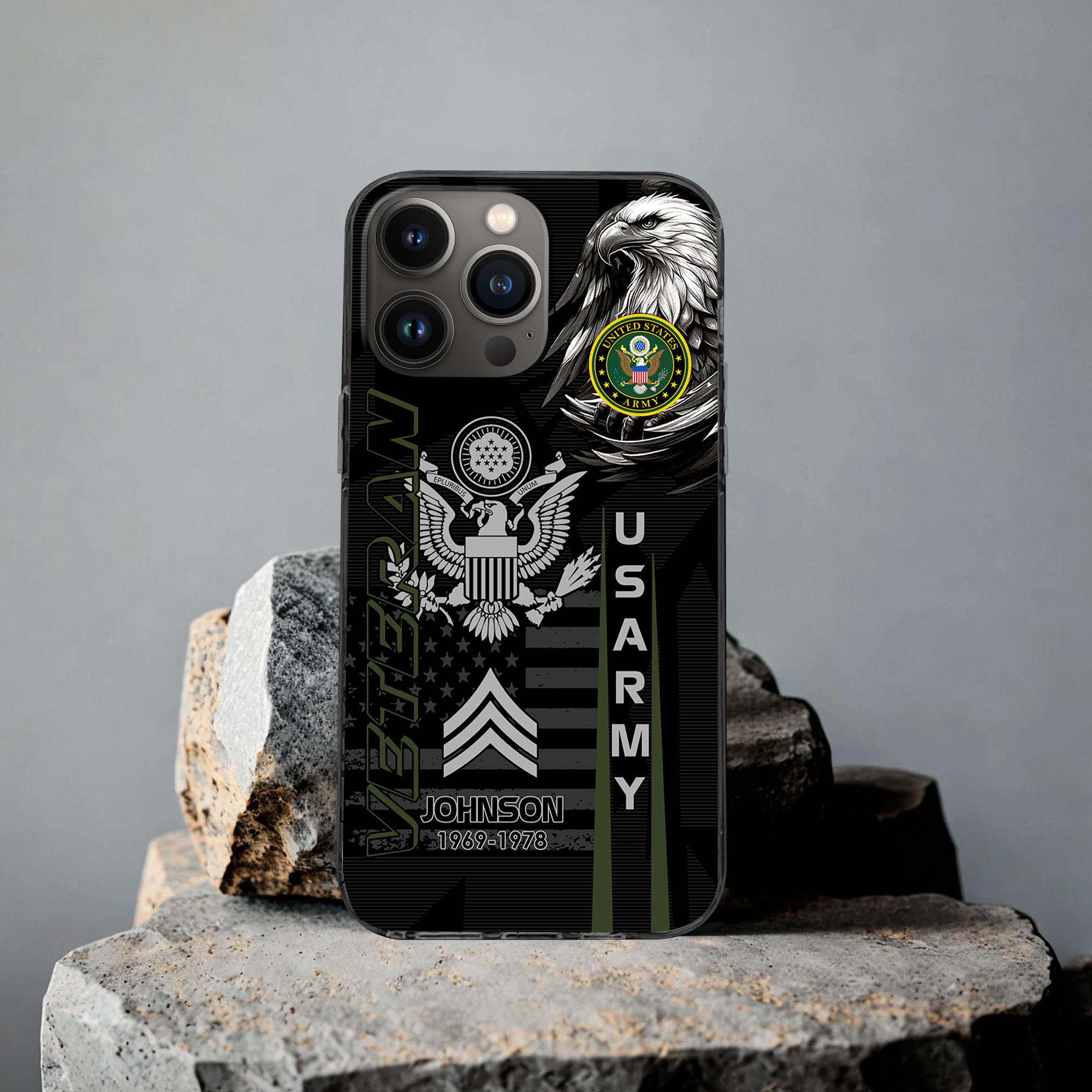 Unique Custom Name, Rank, Year US Army Phone Case VPVC503201, Gifts For Army Veteran, Gifts For Dad, For Husband, Best Gifts On Father’s Day, Independence Day, Veterans Day