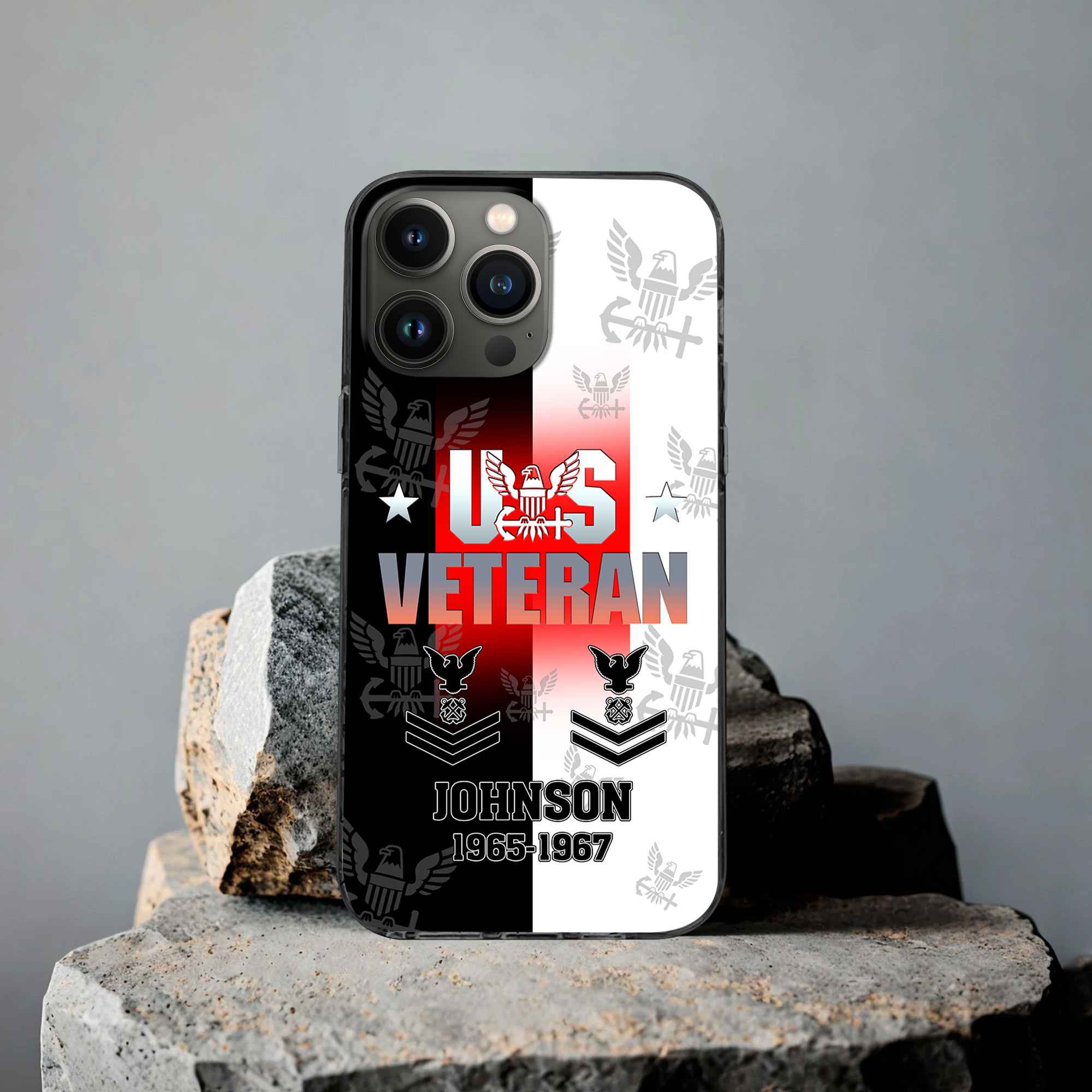 Premium US Navy Phone Case VPVC503502, Custom Name, Rank, Year, Gifts For Navy Veteran, Best Gifts On Father’s Day, Armed Forces Day, Independence Day, Veterans Day